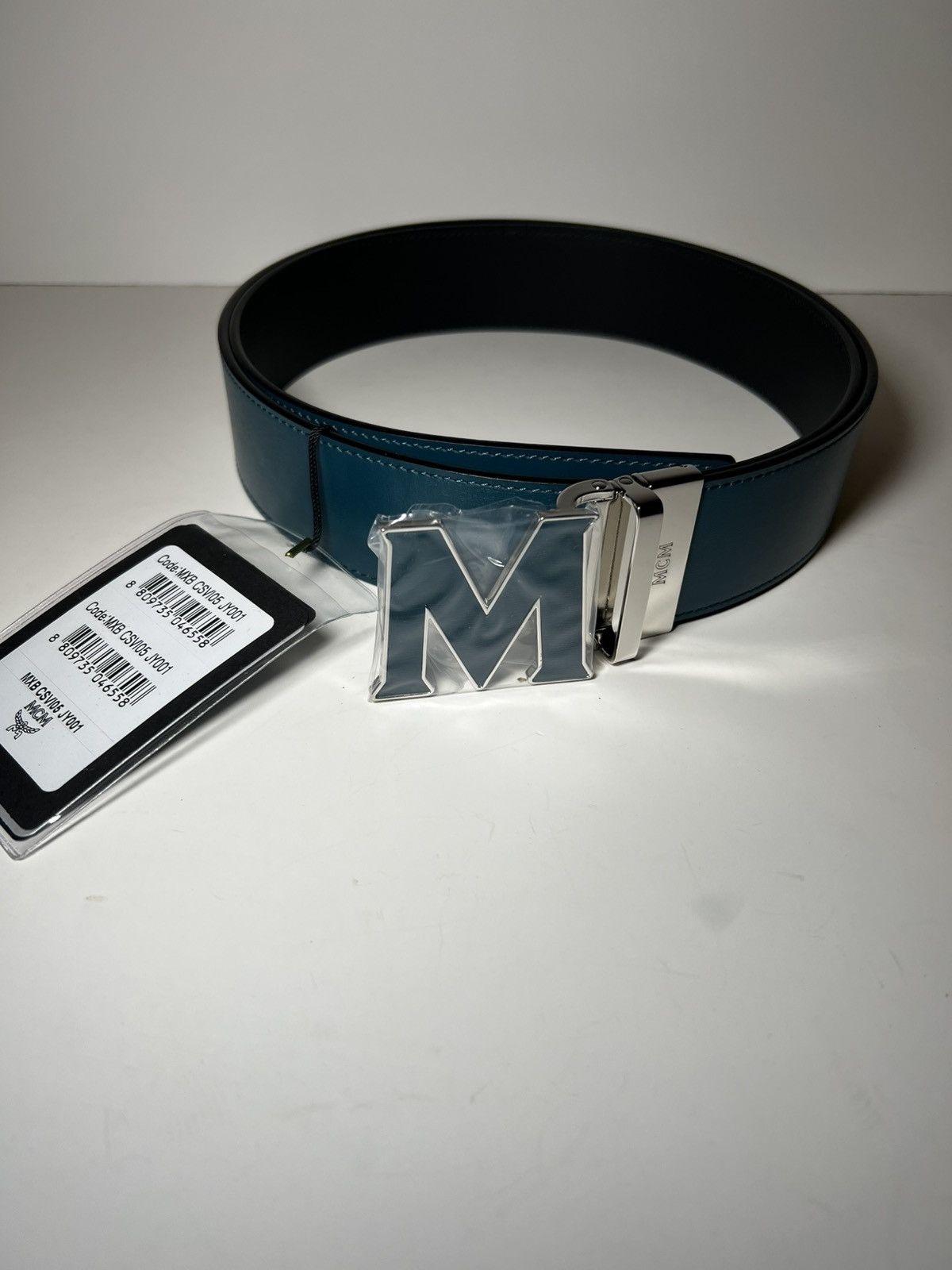 MCM MCM Reversible Belt Blue/Black. M Buckle New Size ONE SIZE - 4 Thumbnail