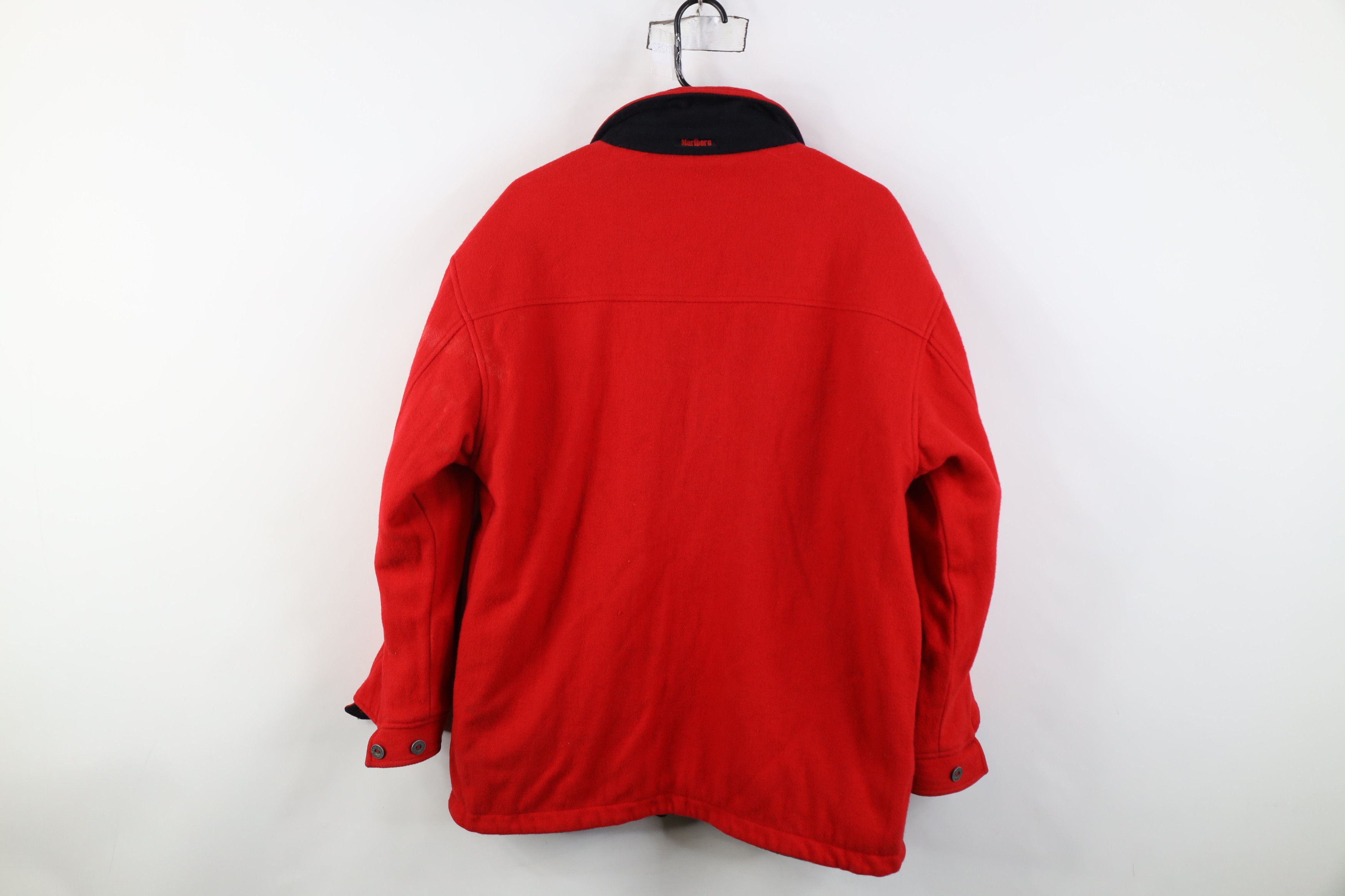 Marlboro Vintage 90s Marlboro Reversible Wool Jacket Coat Black Red Size US M / EU 48-50 / 2 - 17 Thumbnail
