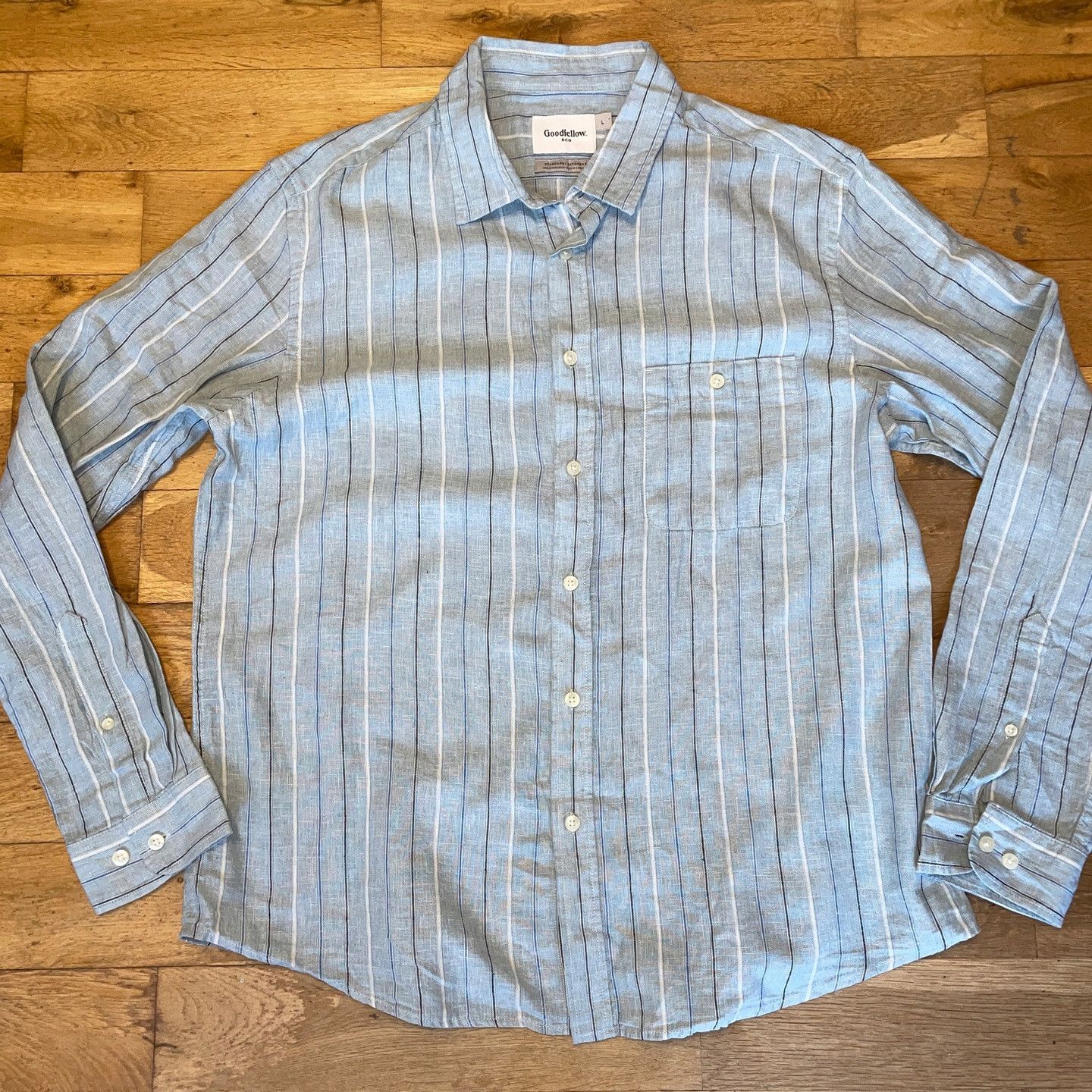 Designer Goodfellow Men's Fashion Shirt 55% Linen Standard Fit Size L Size US L / EU 52-54 / 3 - 1 Thumbnail