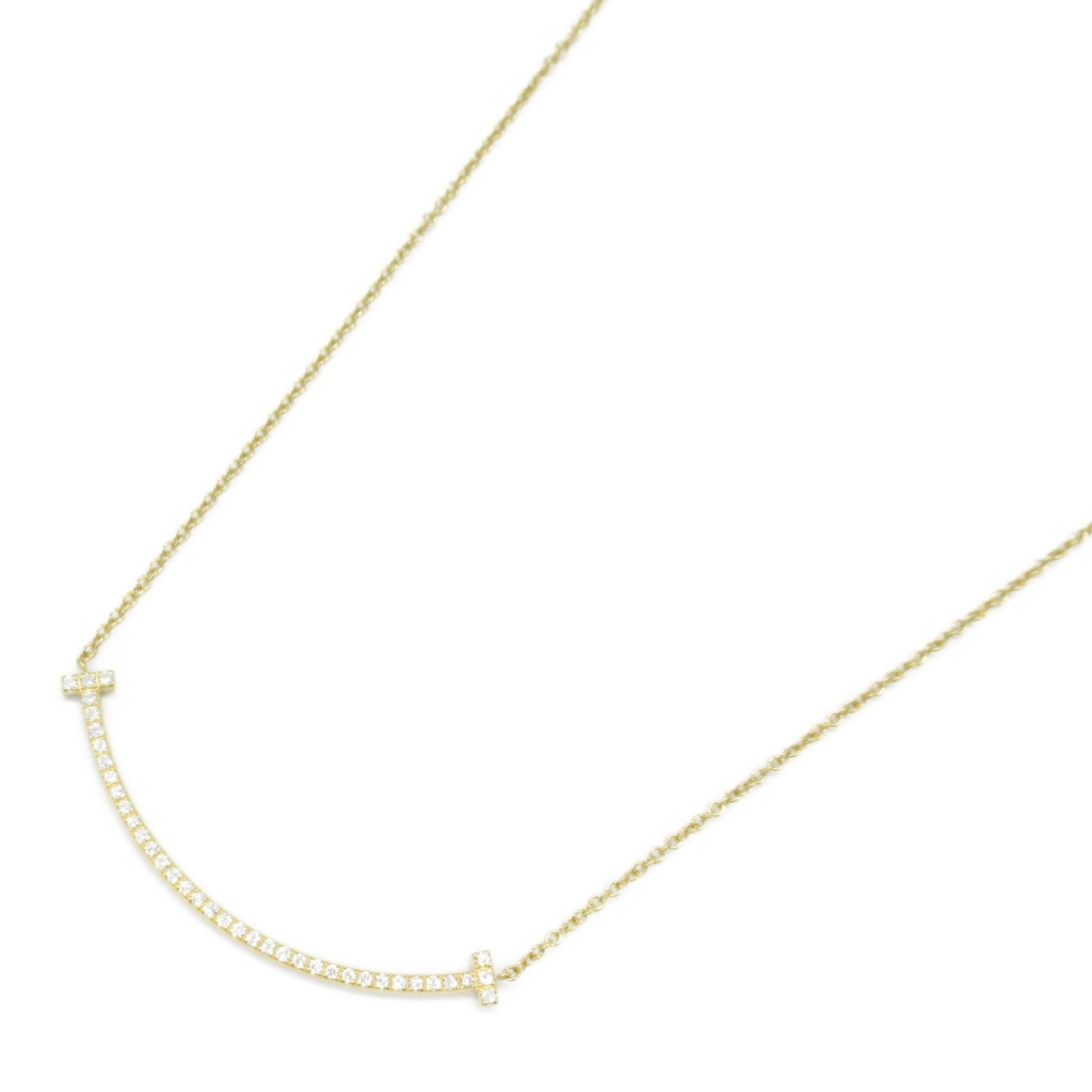 Tiffany & Co. Tiffany & Co. T Smile Au750 Diamond Necklace Crocodile skin Necklace