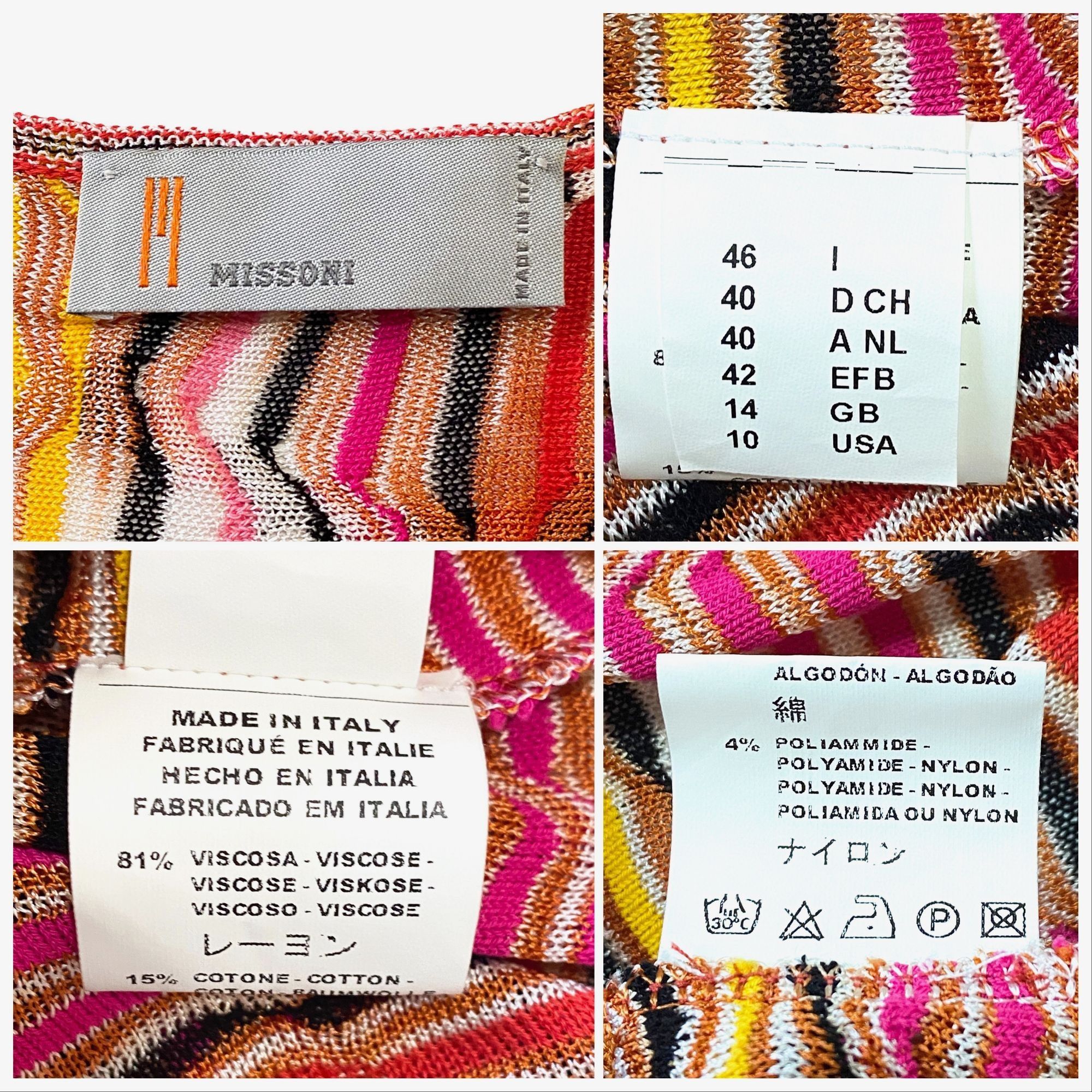 Missoni M Missoni Orange/Pink stripe dress, size US 10 Size L / US 10 / IT 46 - 4 Thumbnail