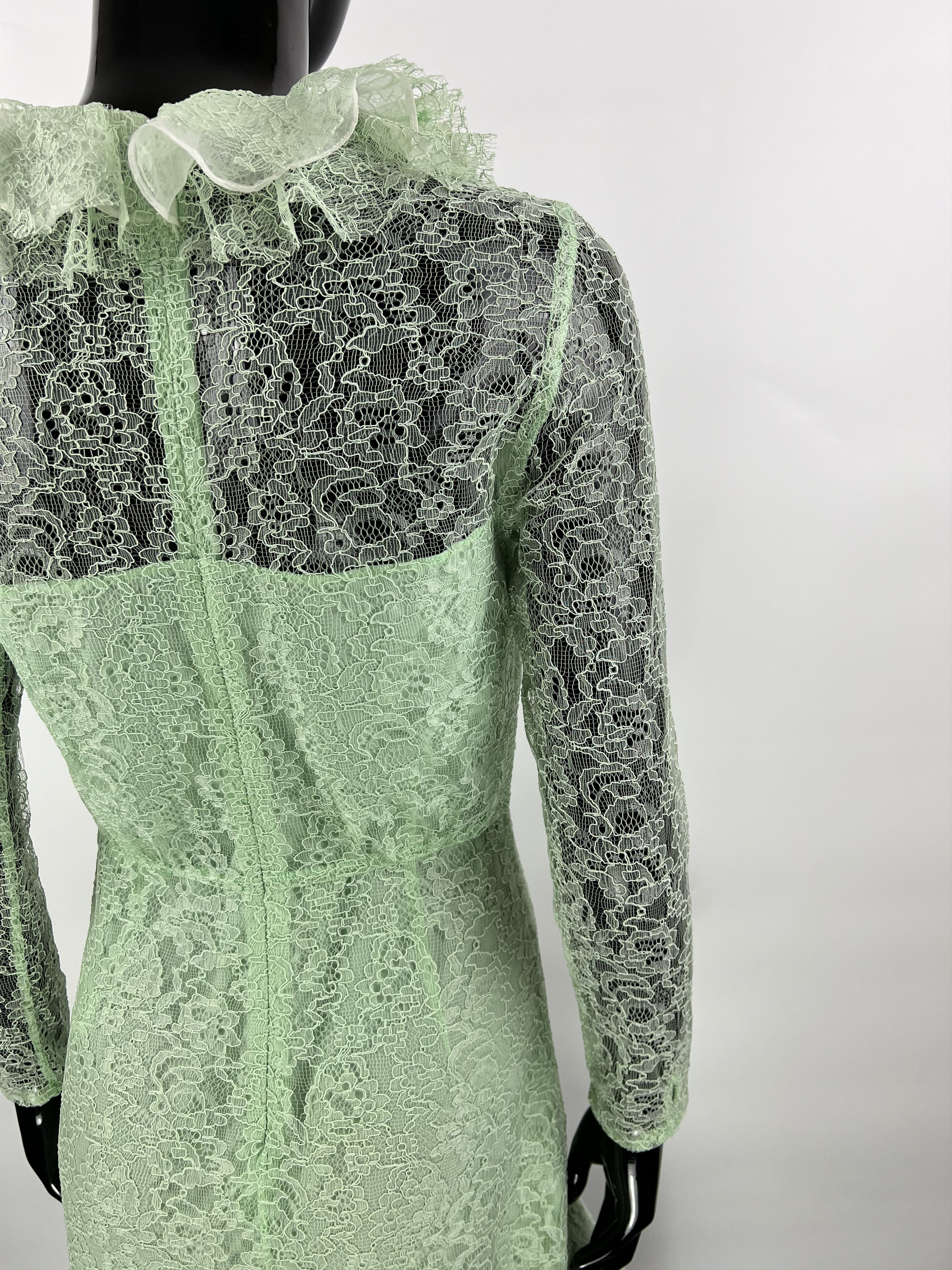 Sandro Sandro Mint Guipure Lace Long Sleeve Mini Dress Size 36 Size XS / US 0-2 / IT 36-38 - 9 Thumbnail
