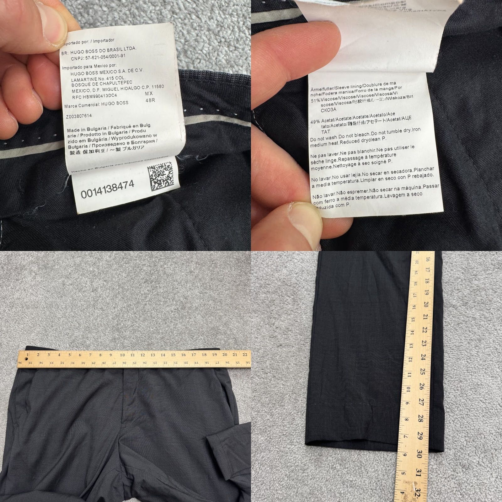 Hugo Boss VINTAGE Hugo Boss Dress Pants Mens 48R Wool Straight Gray Business Casual Formal Workwear Size US 32 / EU 48 - 8 Thumbnail