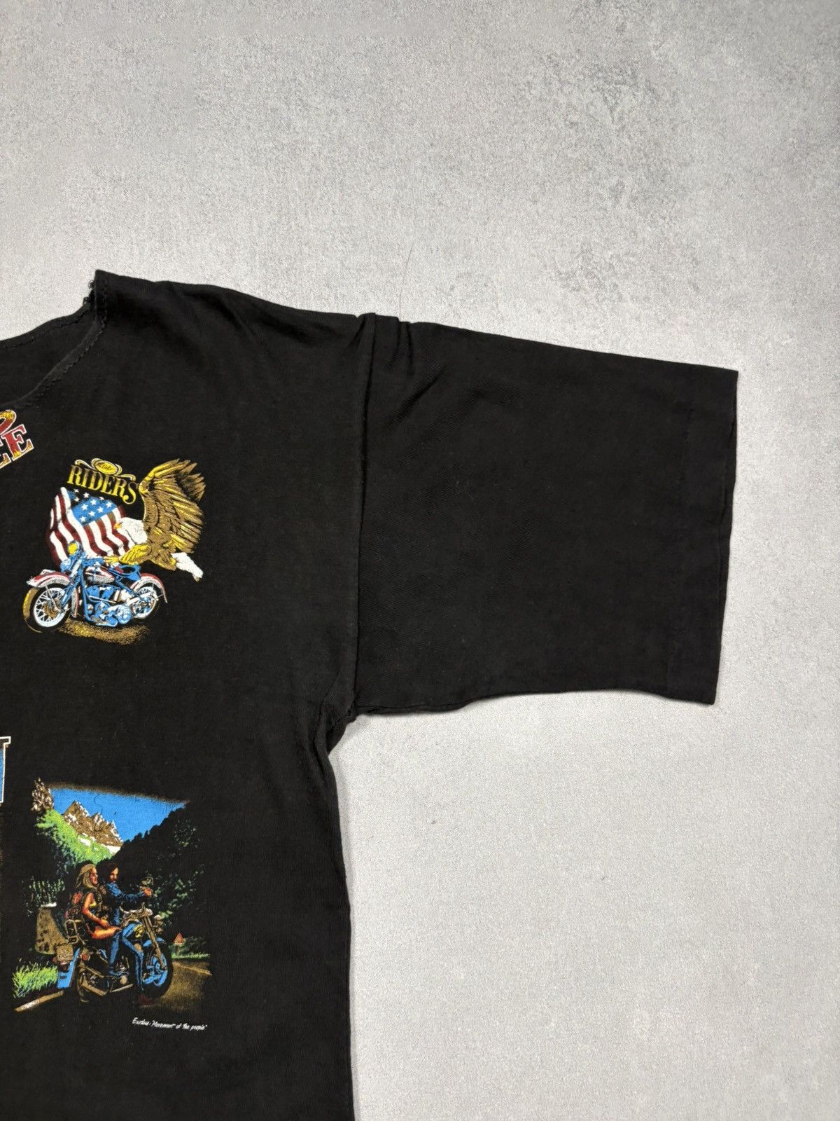 Vintage Vintage 90s Zip It Wild & Free Motorcycle 3D Horse Biker Tee Size US M / EU 48-50 / 2 - 2 Thumbnail