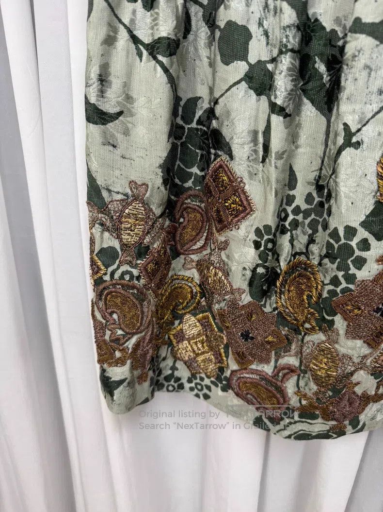 Dries Van Noten Dries Van Noten Metallic thread embroidered maxi skirt| Size 25" / US 0 / IT 36 - 5 Thumbnail