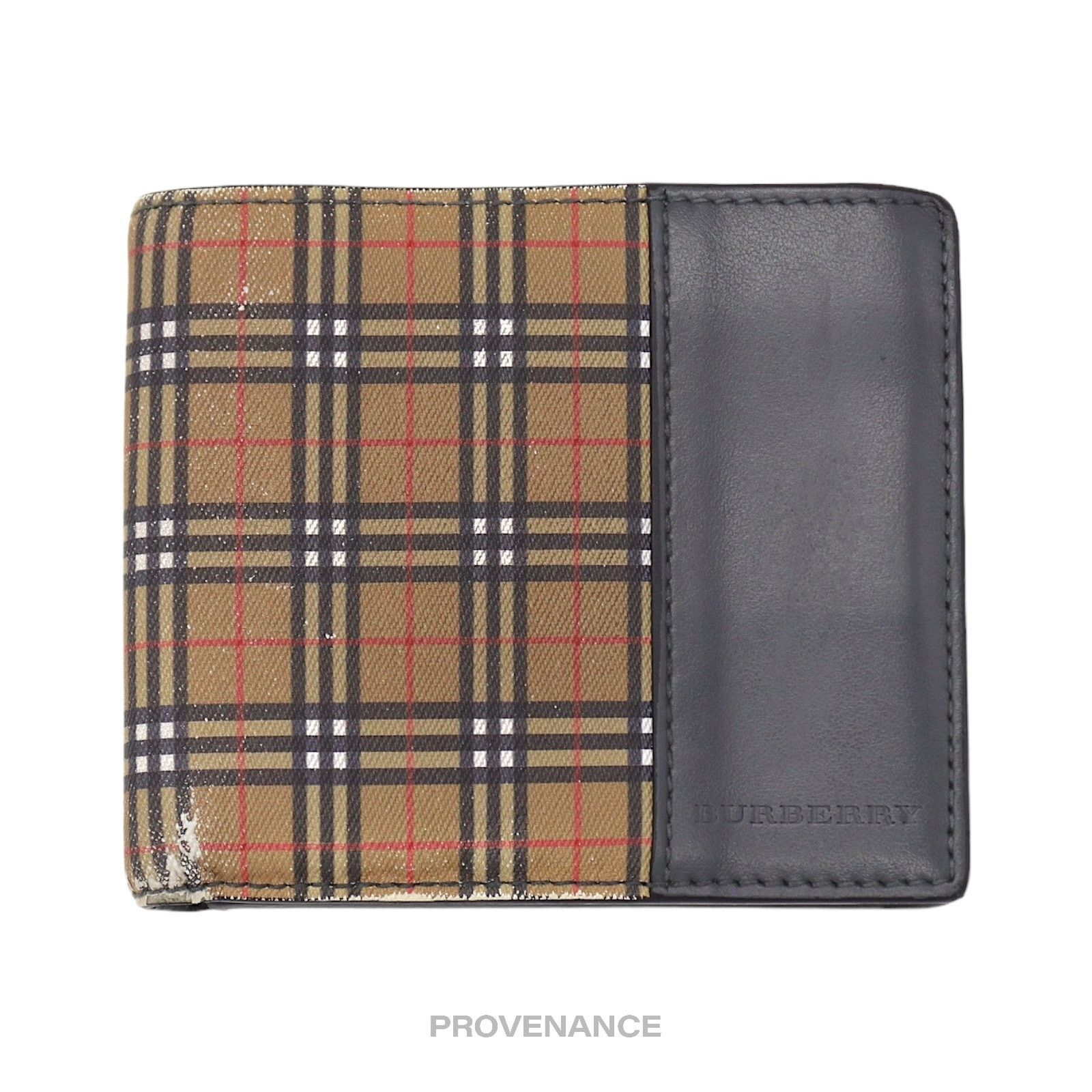 Burberry 🔴 Burberry Bifold Wallet - Micro Nova Check Grey Leather Size ONE SIZE - 1 Thumbnail