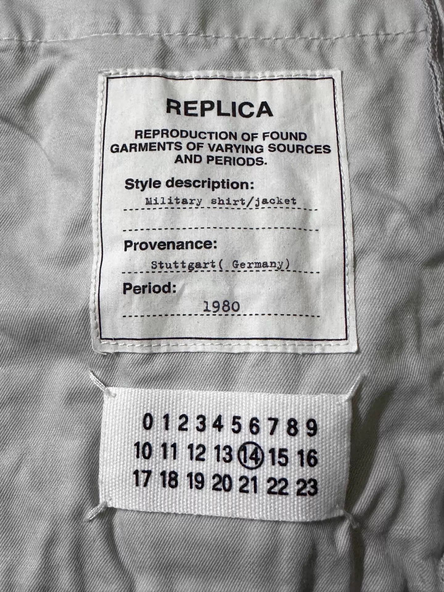 Maison Margiela MMM Replica SS14 German Military Shirt Jacket Ice Gray Size US M / EU 48-50 / 2 - 4 Thumbnail