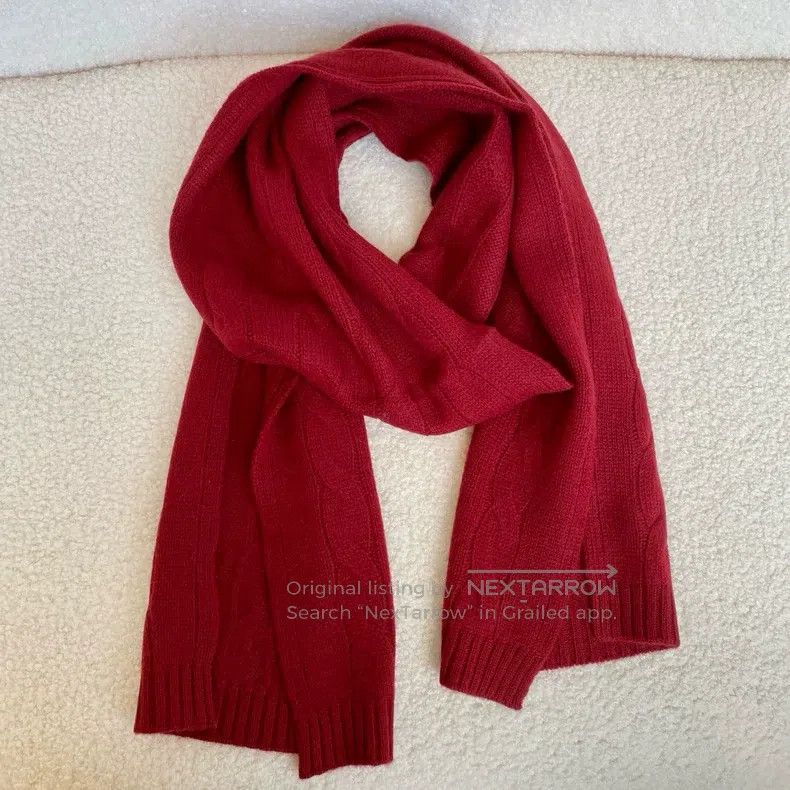 Loro Piana Loro Piana Cashmere Knitted Scarf, Bright Red Size ONE SIZE - 1 Thumbnail