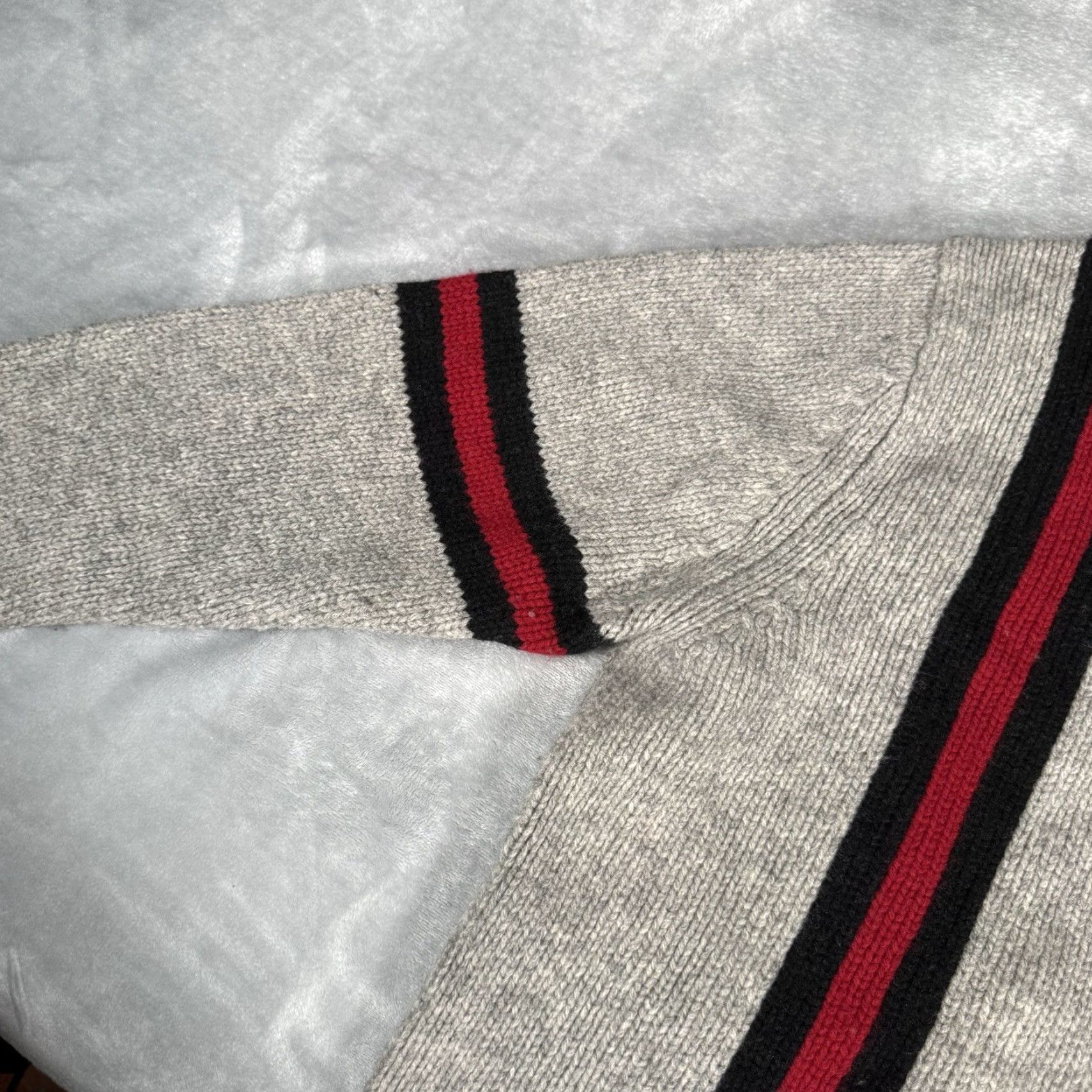 Gap VINTAGE GAP Mock Neck Henley Sweater Mens M Knit Striped Wool Gray Size US M / EU 48-50 / 2 - 6 Thumbnail