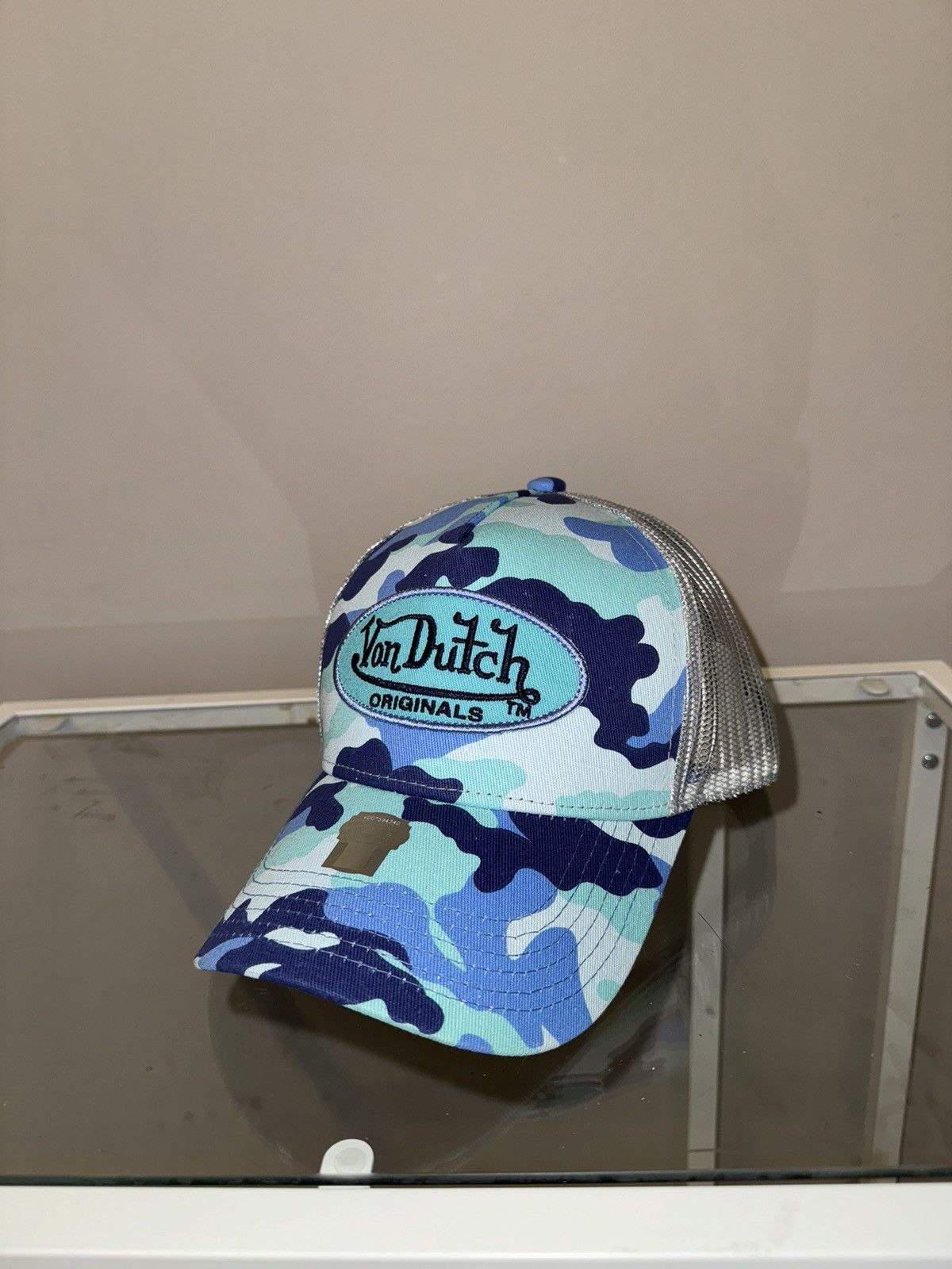 Vintage Von Dutch blue camo y2k logo new cap vintage Size ONE SIZE - 2 Thumbnail