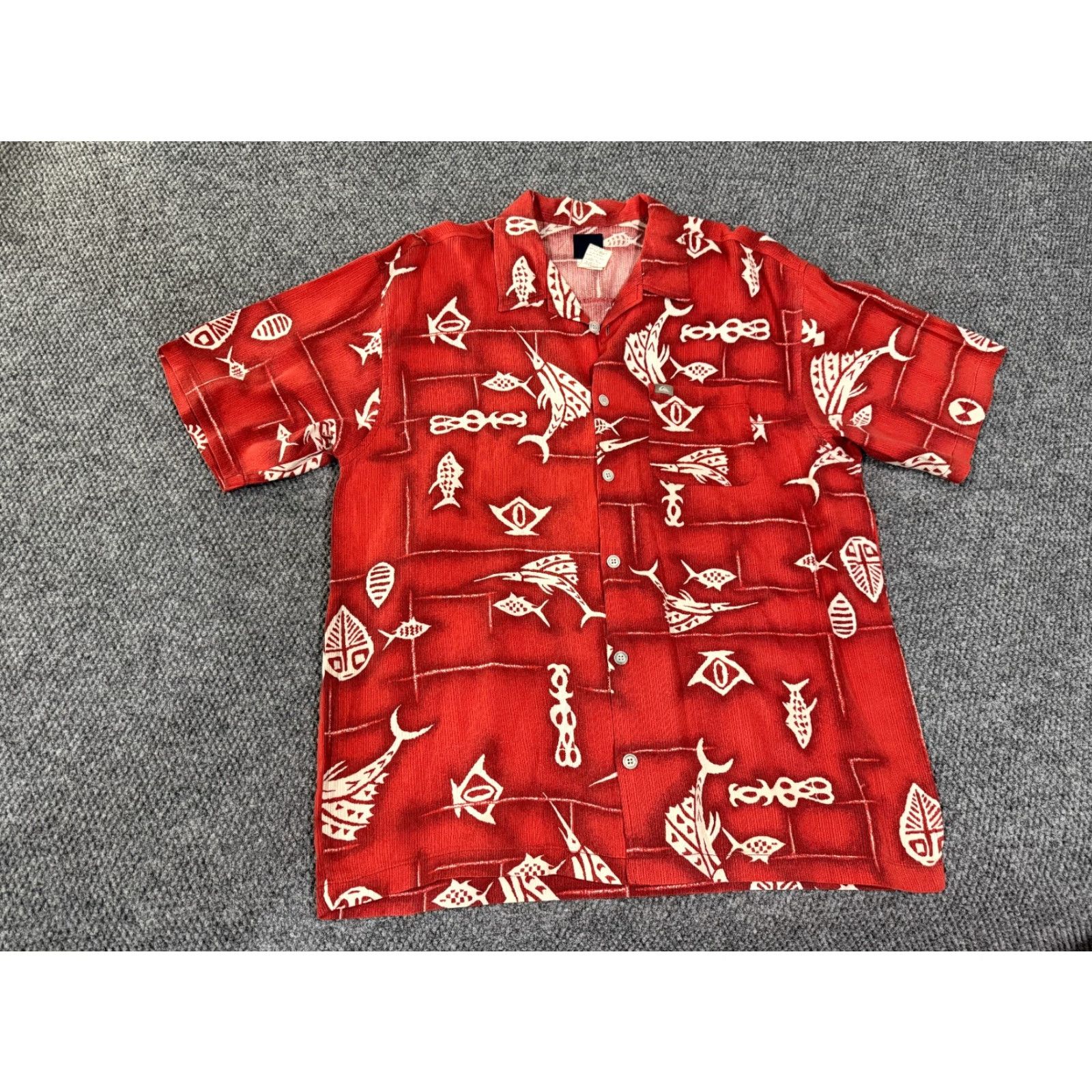 Quiksilver Quiksilver Shirt Button-Up Mens XL Red Hawaiian Tropical Fish Print Vintage Size US XL / EU 56 / 4 - 3 Thumbnail