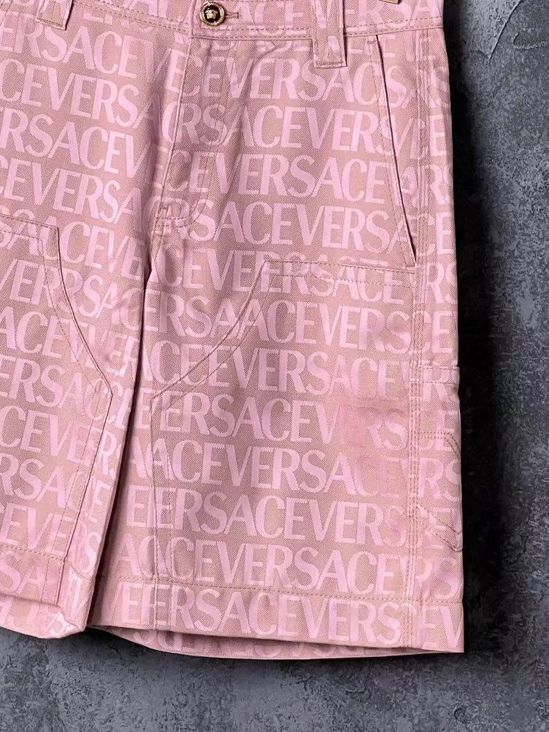 Versace Versace Letter-embroidered casual cotton shorts Size 30" / US 8 / IT 44 - 4 Thumbnail