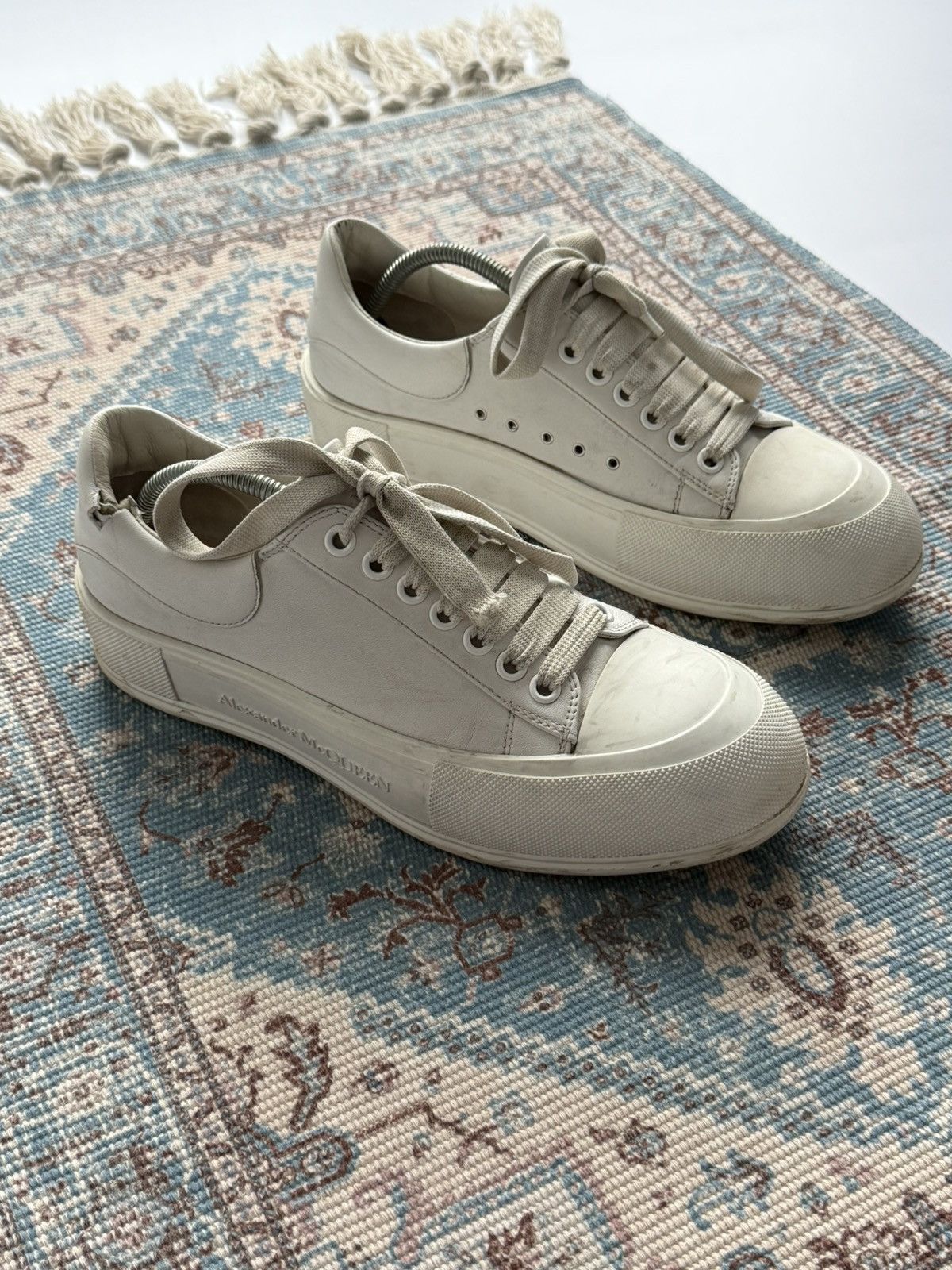 Alexander McQueen Alexander McQueen Deck Lace-Up Plimsoll Leather Shoes Sz43,5 Size US 10.5 / EU 43-44 - 12 Thumbnail