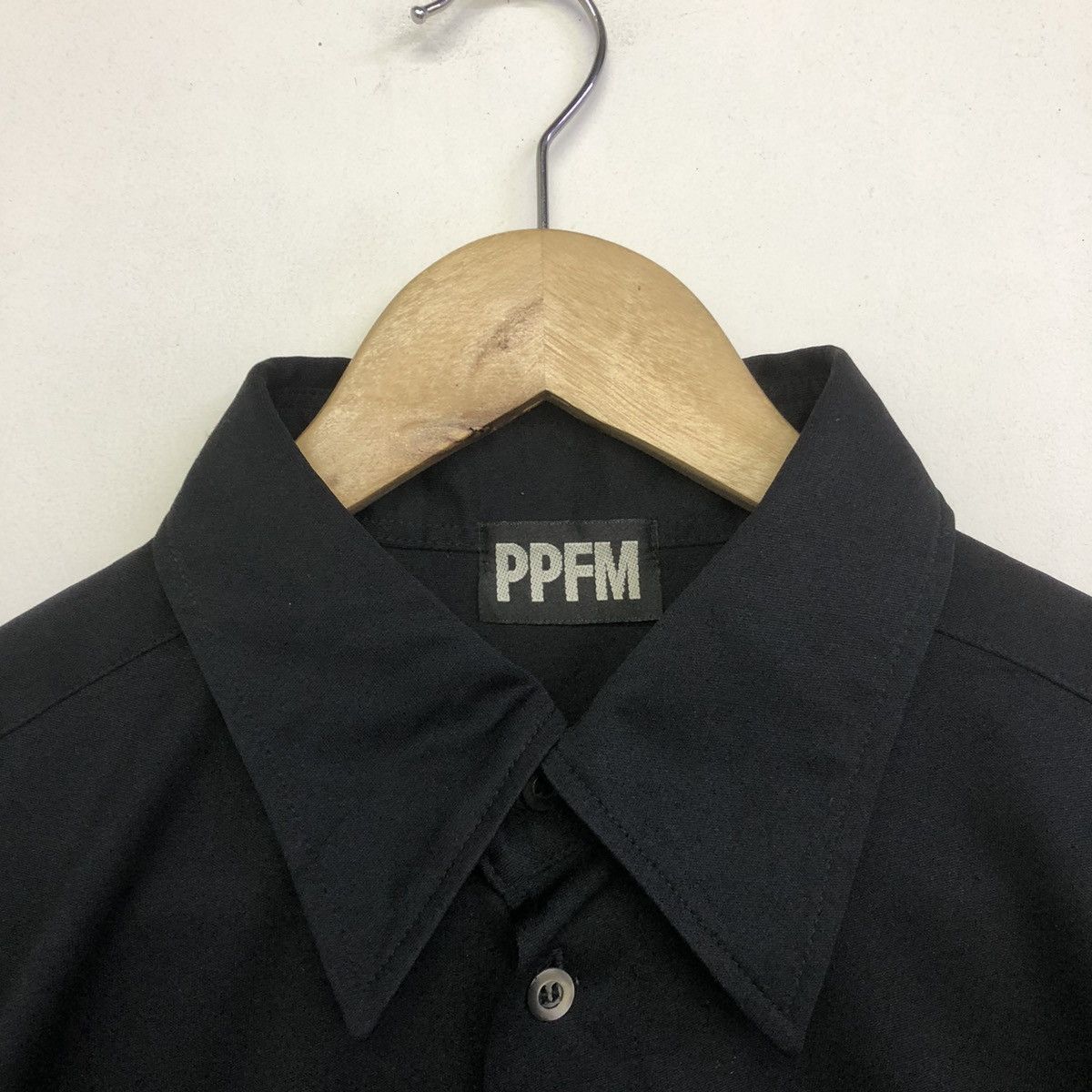 Japanese Brand × PPFM PPFM All Black Minimalist Button Collar Shirt Size US S / EU 44-46 / 1 - 4 Thumbnail