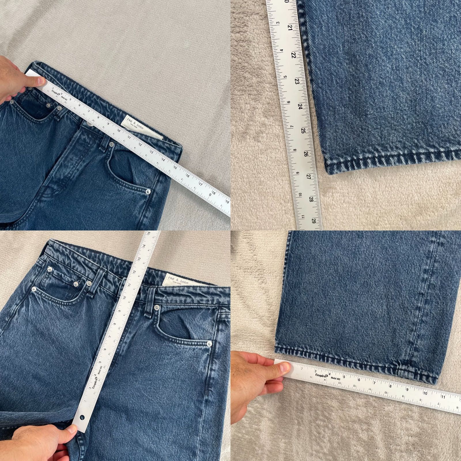 Rag & Bone rag & bone Maya High Rise Ankle Wide Leg Jeans Bride Trails Women 27 5-Pocket Denim Blue Medium Wash Button Fly Distressed? Relaxed Size ONE SIZE - 8 Thumbnail