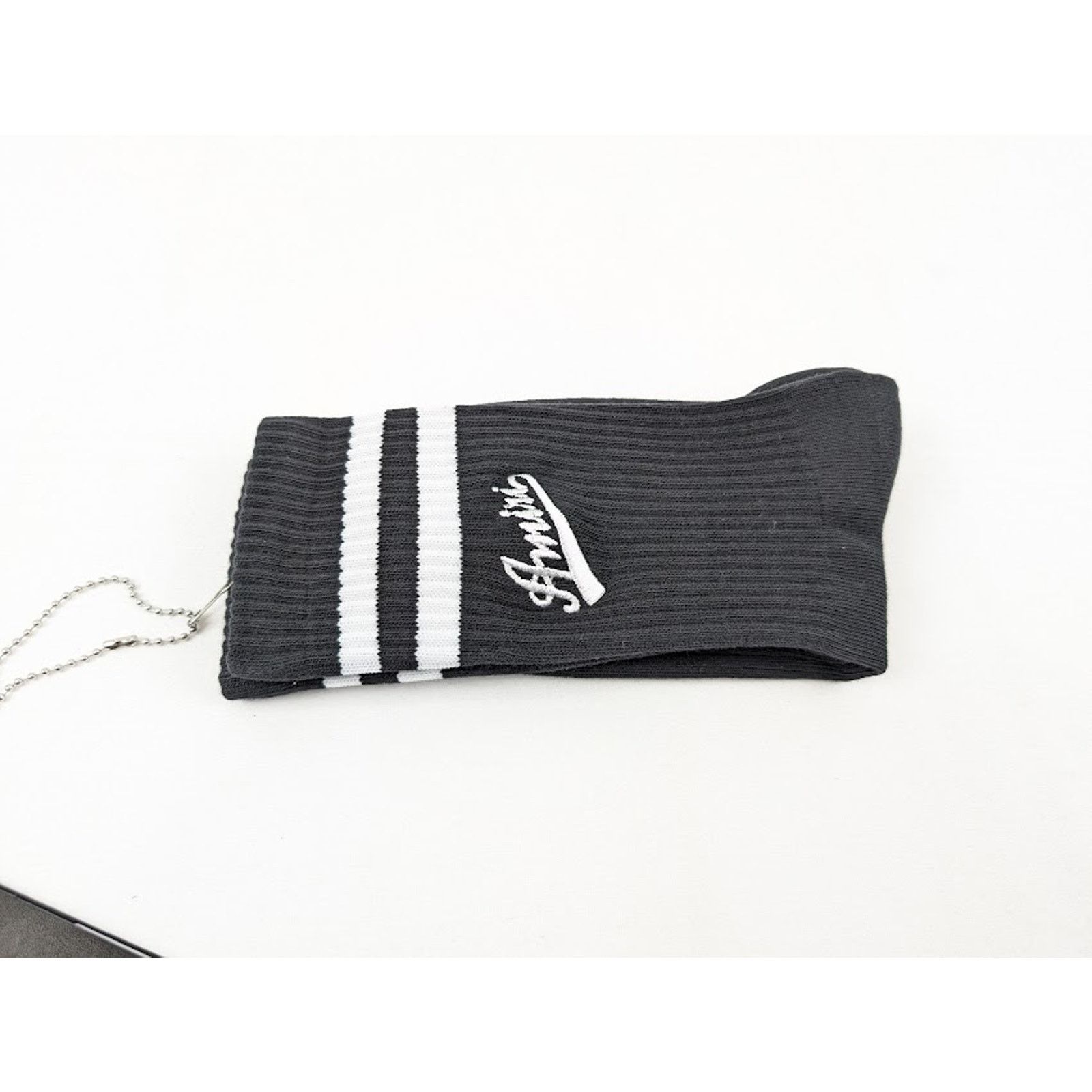 Amiri o1rshd1 Q:4 / Size: 43/44 / Varsity Script Socks Black/White Size ONE SIZE - 9 Thumbnail