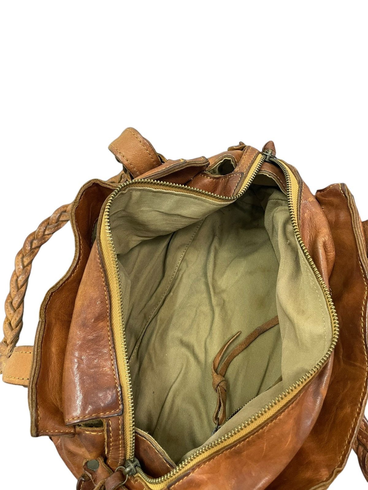 Genuine Leather Full Leather Patina Unknown Japan Tote Shoulder Bag 4🟩 Size ONE SIZE - 23 Thumbnail