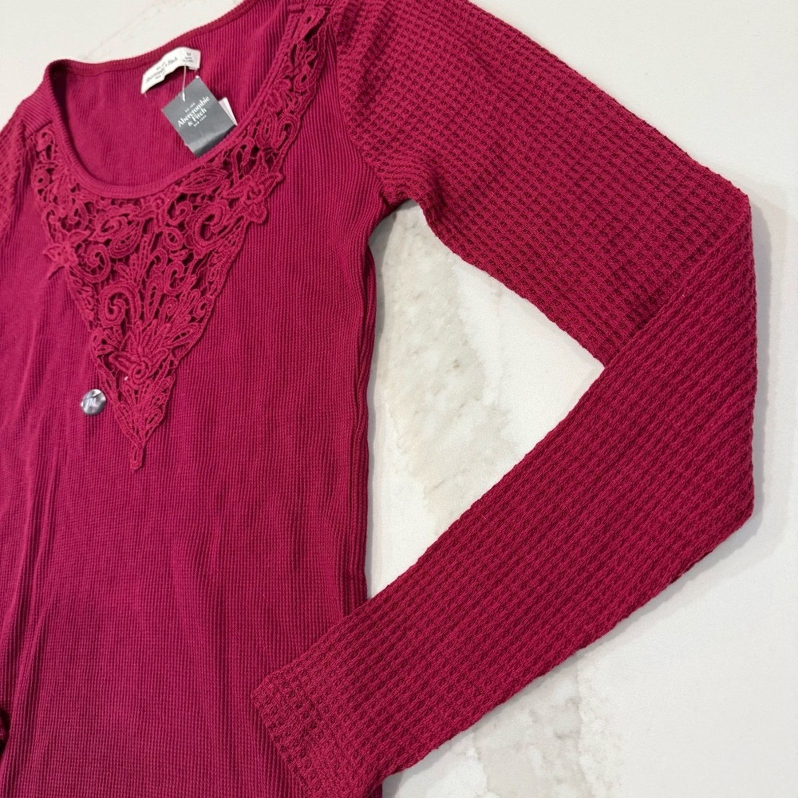 Abercrombie & Fitch Y2K Abercrombie & Fitch NWT WaffleKnit Thermal Women M Bella Size M / US 6-8 / IT 42-44 - 3 Thumbnail