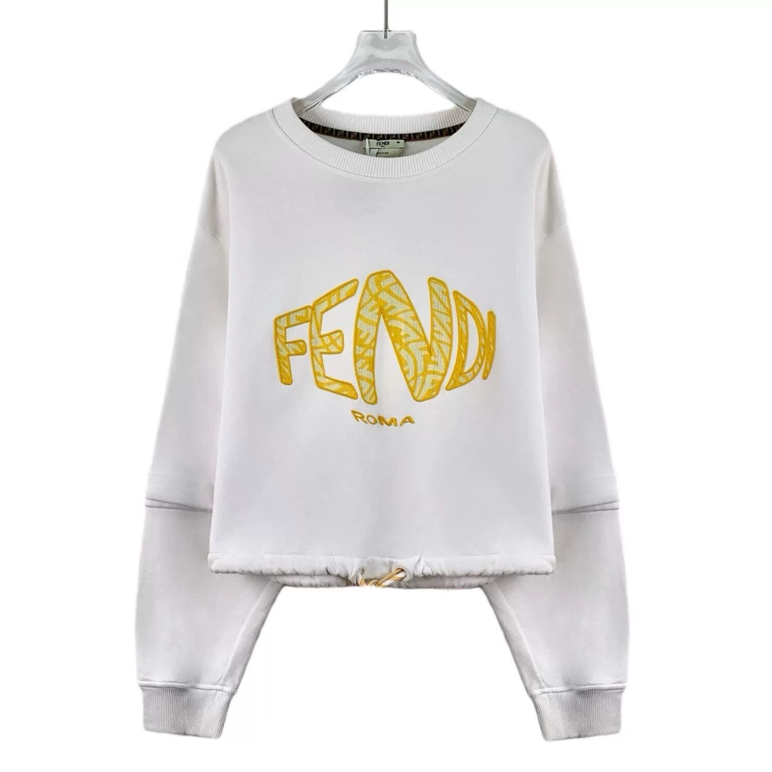 Fendi fendi white logo embroidered long sleeve sweatshirt Size US S / EU 44-46 / 1 - 1 Thumbnail