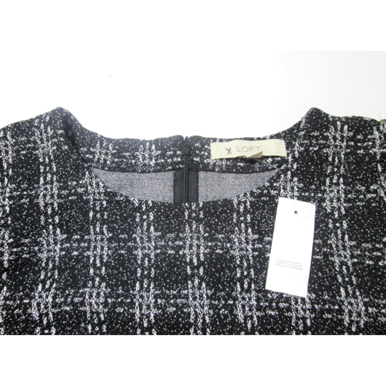 Loft Loft NWT Womens Shift Dress Black Short Sleeve Crew Neck Zip Back M Size 32" / US 10 / IT 46 - 5 Thumbnail