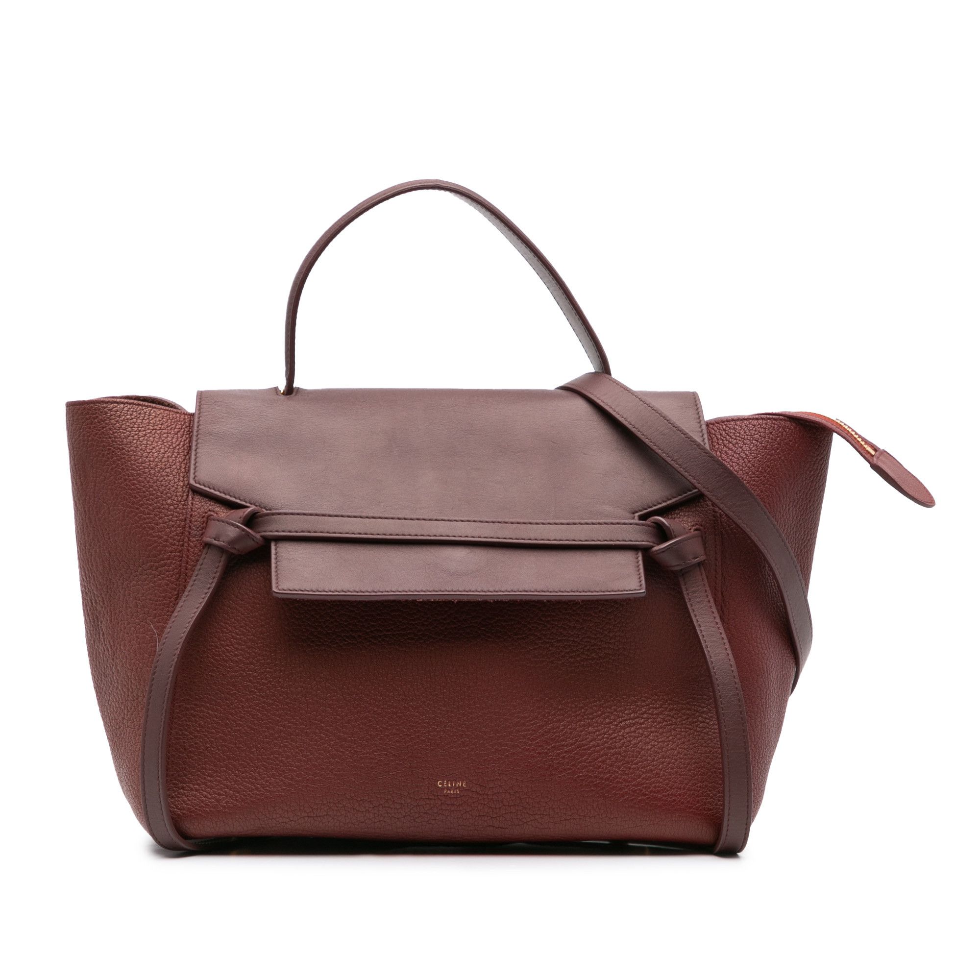 Celine Mini Grained Calfskin Belt Bag in Red, Women's