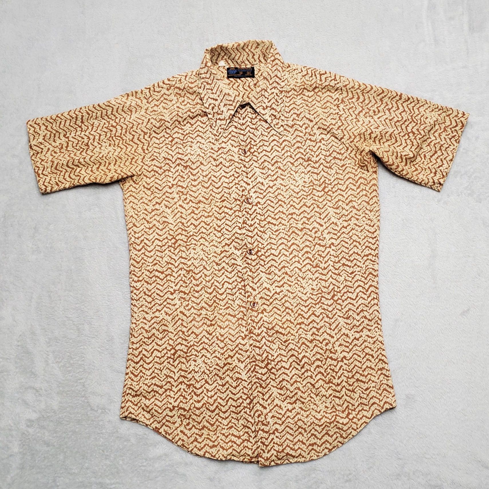 Sears VINTAGE Sears Put On Shop Shirt Mens S Brown Animal Print Button-Up Size US S / EU 44-46 / 1 - 2 Thumbnail
