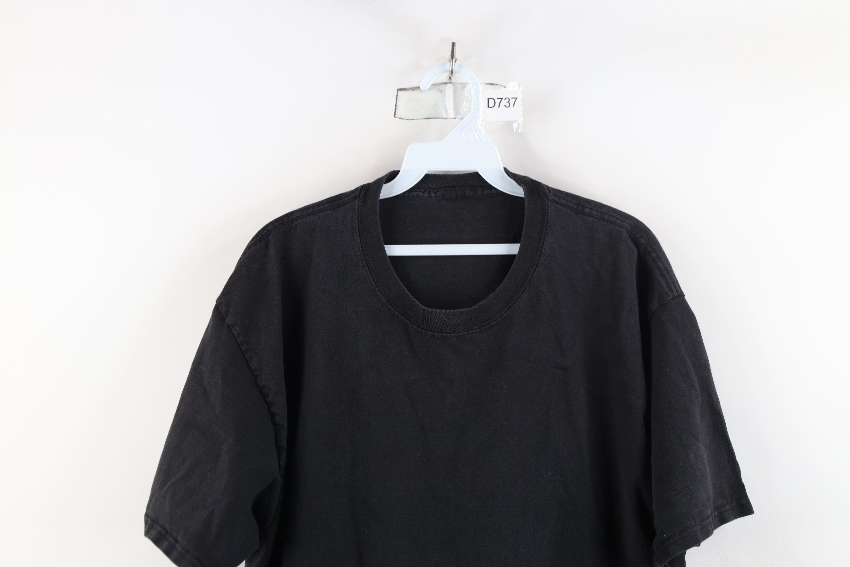 Vintage Vintage 90s Streetwear Blank Heavy Cotton T-Shirt Black Size US L / EU 52-54 / 3 - 2 Thumbnail