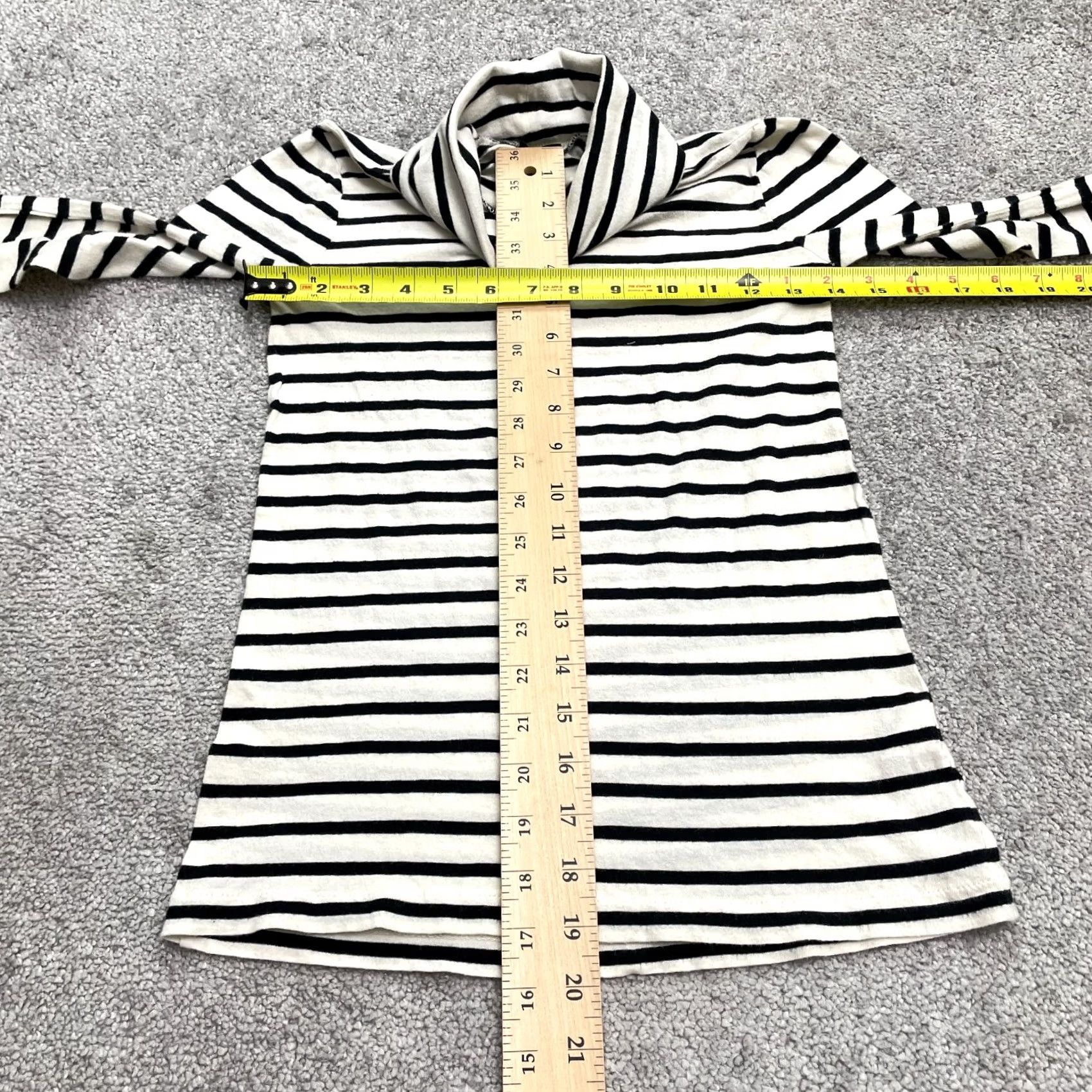 J.Crew J.CREW Womens Turtleneck Shirt XXS Ivory Blue Striped Long Sleeve Lightweight Size XXS / US 00 / IT 34 - 7 Thumbnail