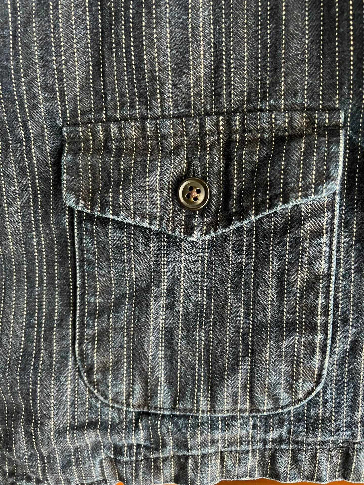 KMRii KRM Indigo Striped Vintage Workwear Vest Size US L / EU 52-54 / 3 - 7 Thumbnail