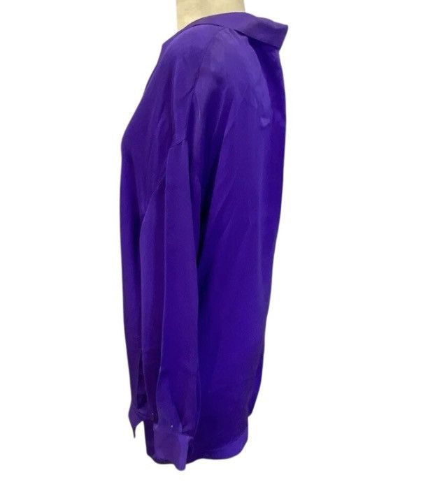 Other Vintage Starington 100% Silk Purple Blouse Womens Size 16 Size XXL / US 16-18 / IT 52-54 - 4 Thumbnail