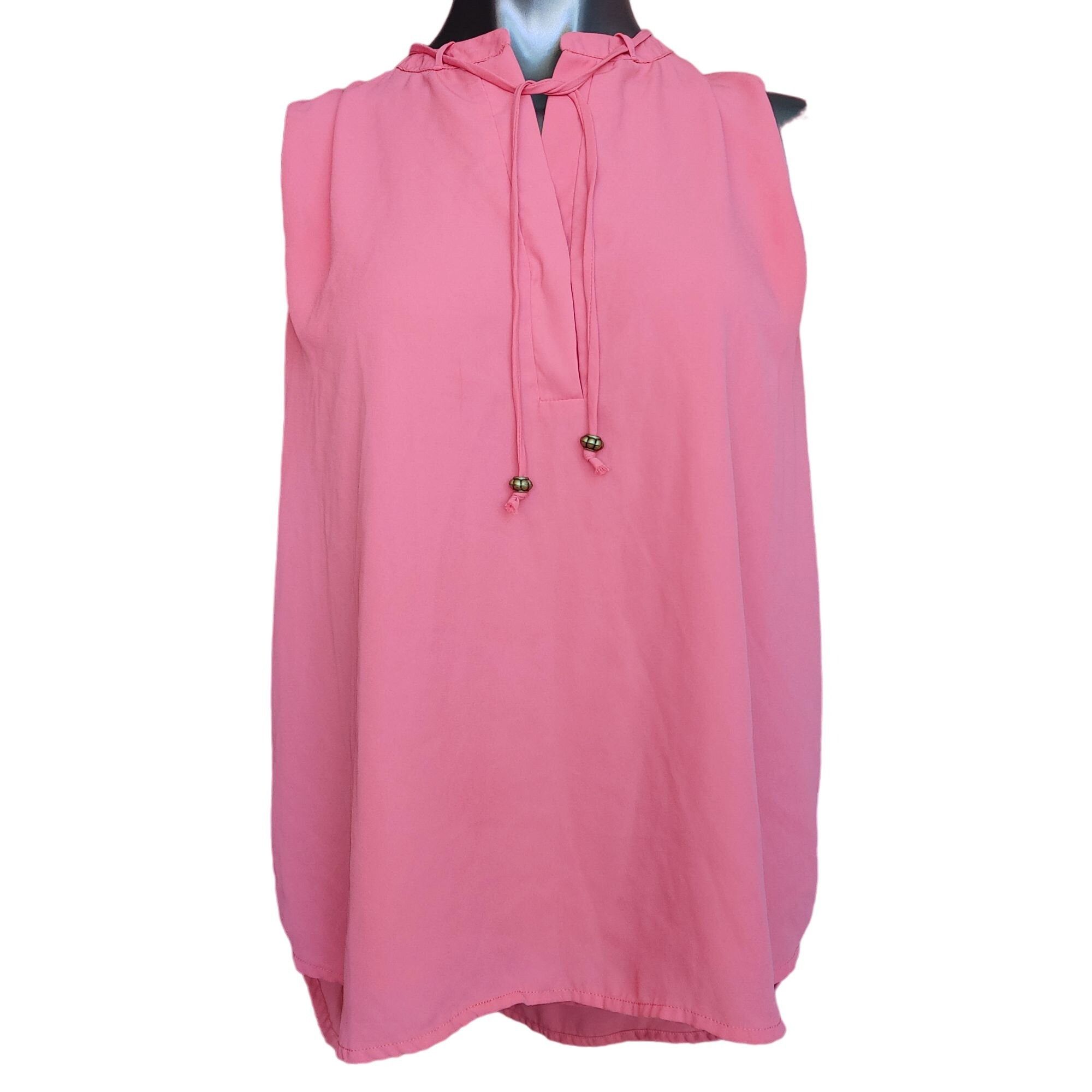 14th & Union Women's Sleeveless Drawstring V-Neck Dress Shirt - 14TH & Un Size XL / US 12-14 / IT 48-50 - 1 Thumbnail