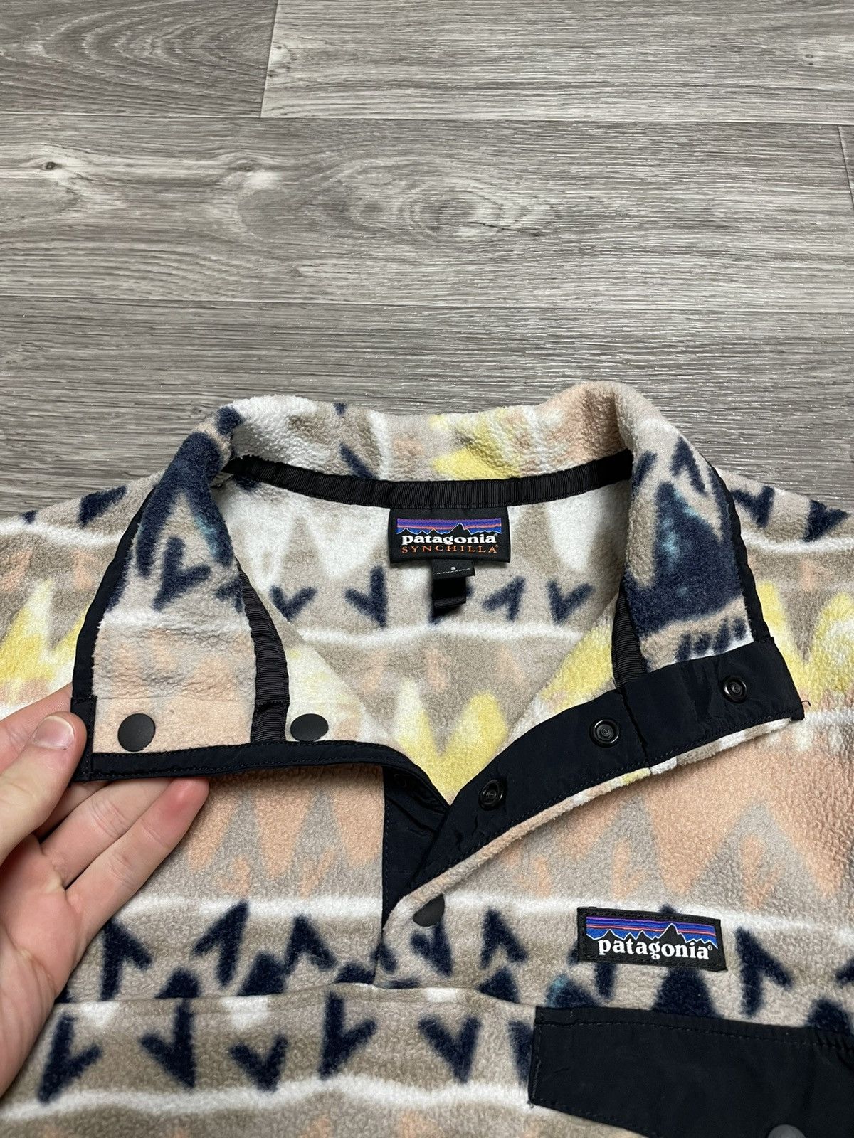 Patagonia Vintage Patagonia Synchilla Aztec Fleece Snap T Pullover Size US S / EU 44-46 / 1 - 8 Thumbnail