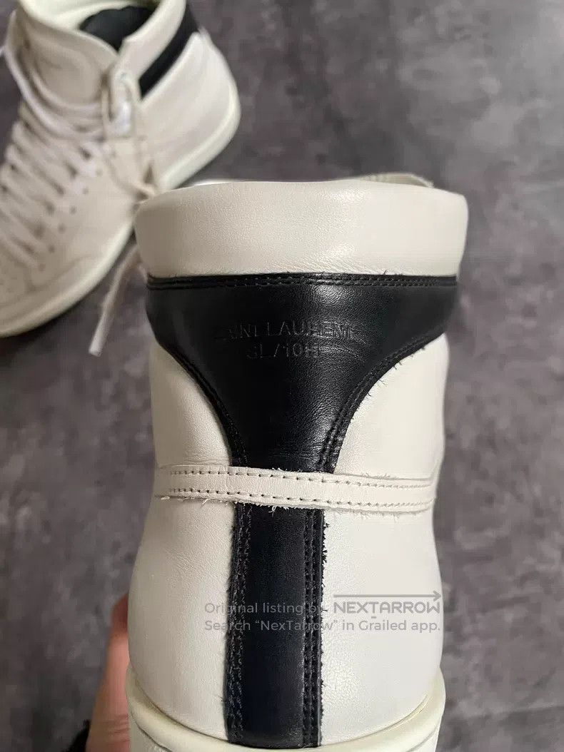 Saint Laurent Paris Saint Laurent Paris Heel Black and White Striped High-top Size US 7 / EU 40 - 5 Thumbnail
