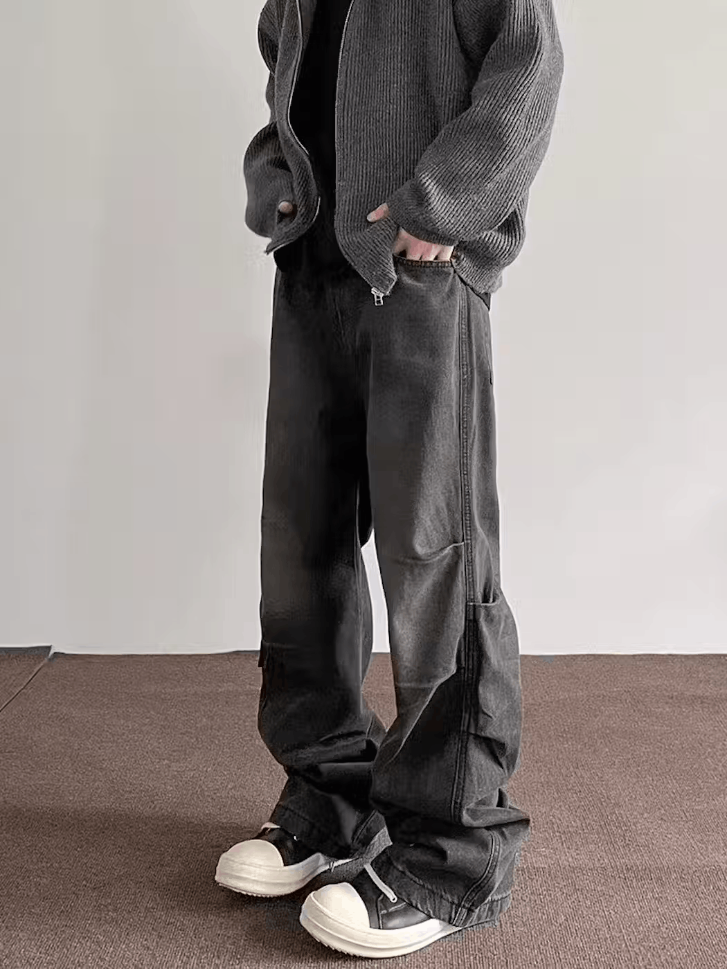 Japanese Brand × Jean Retro pleated silhouette straight-leg bootcut jeans Size US 33 - 3 Thumbnail