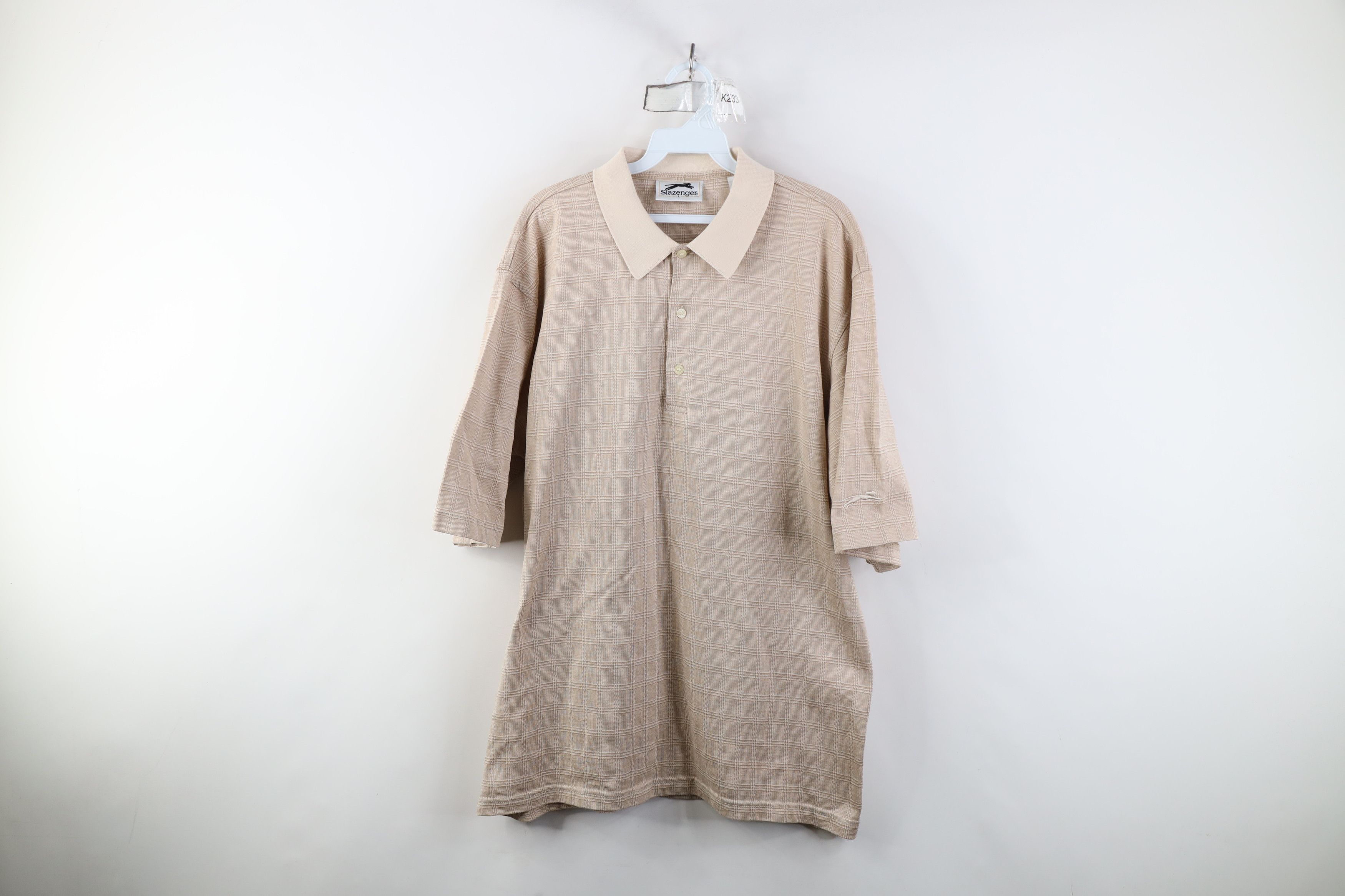 Vintage Vintage 90s Streetwear Knit Collared Golf Polo Beige Size US L / EU 52-54 / 3 - 1 Thumbnail