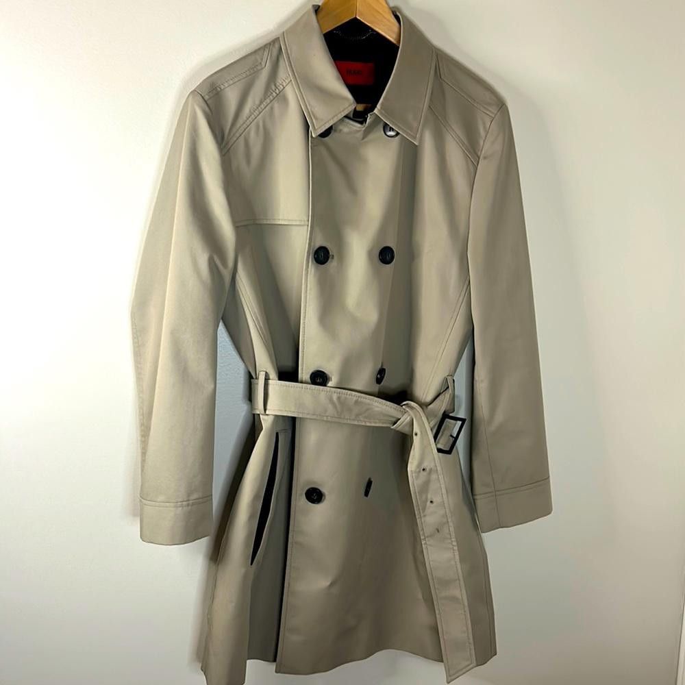 Hugo HUGO - Modern Belted Trench - 38R - khaki color Size US M / EU 48-50 / 2 - 1 Thumbnail