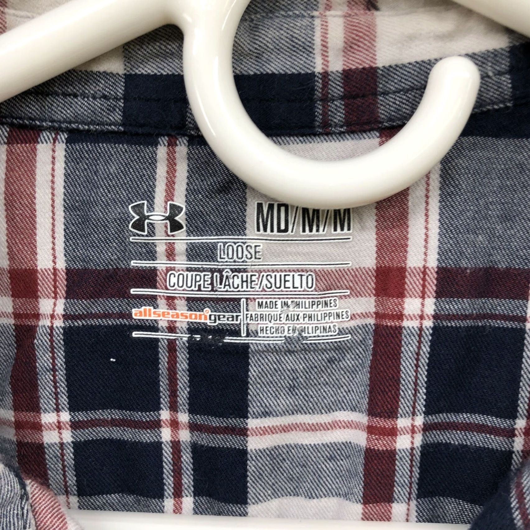 Under Armour Under Armour Shirt Mens M Short Sleeve Button-Down Plaid Cotton Tactical Fishing Embroidered Button-Up Size US M / EU 48-50 / 2 - 5 Thumbnail