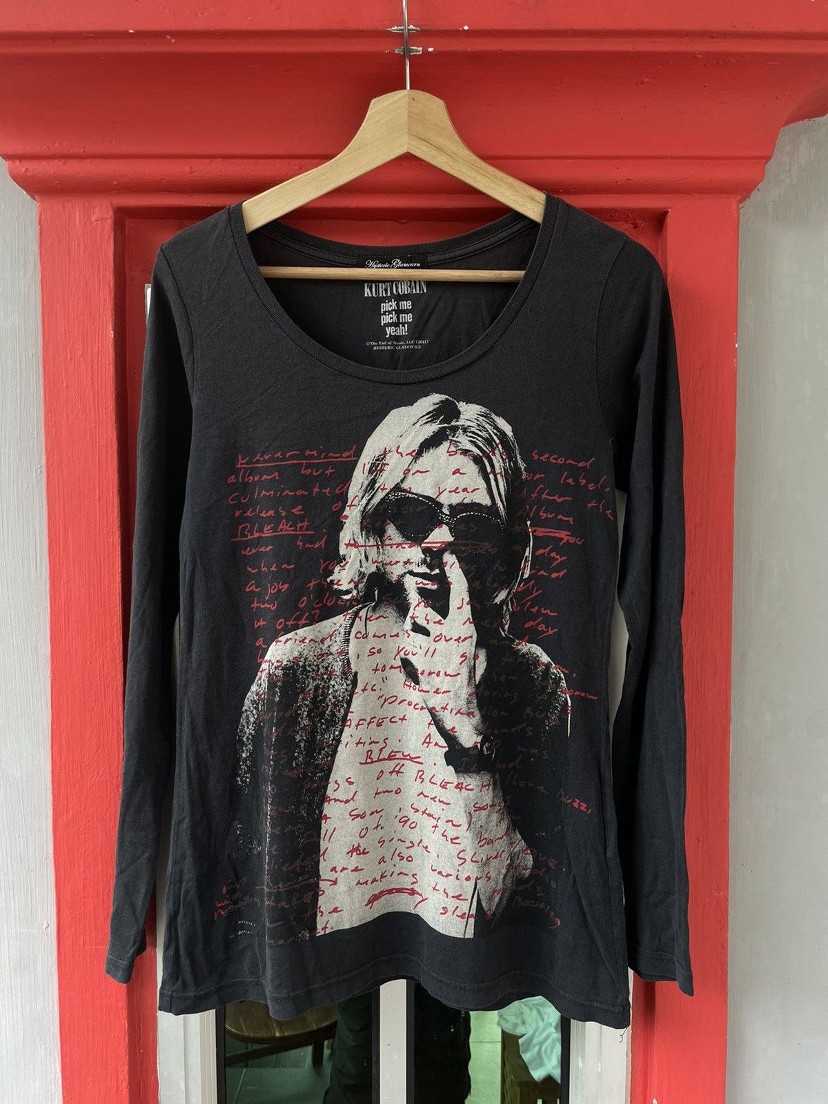 image of Hysteric Glamour x Kurt Cobain Suicide Note Tshirt in Black, Women's (Size Medium)