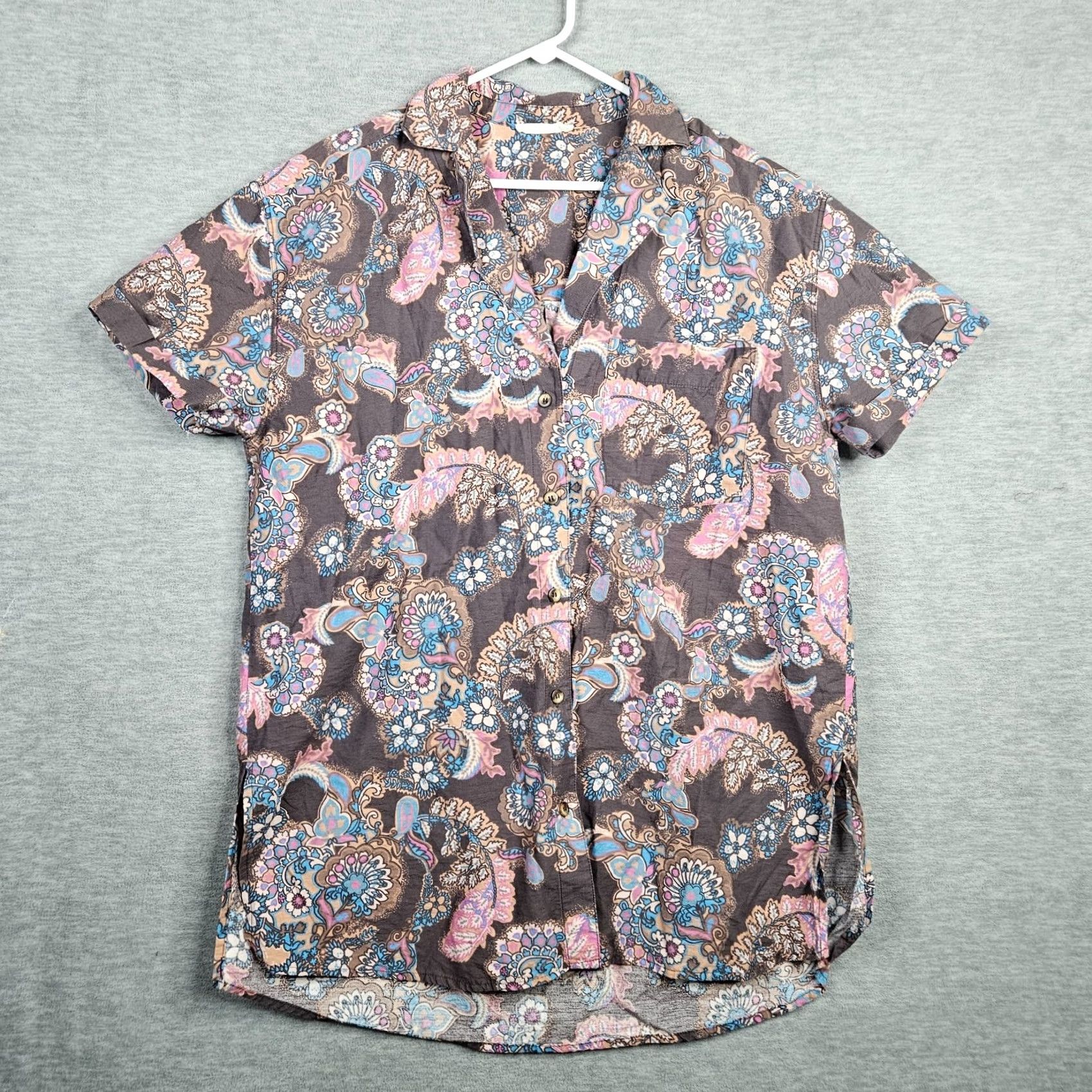 Vintage We The Free Size M Poolside Printed Oversized Boyfriend Button Up Shirt Size M / US 6-8 / IT 42-44 - 2 Thumbnail
