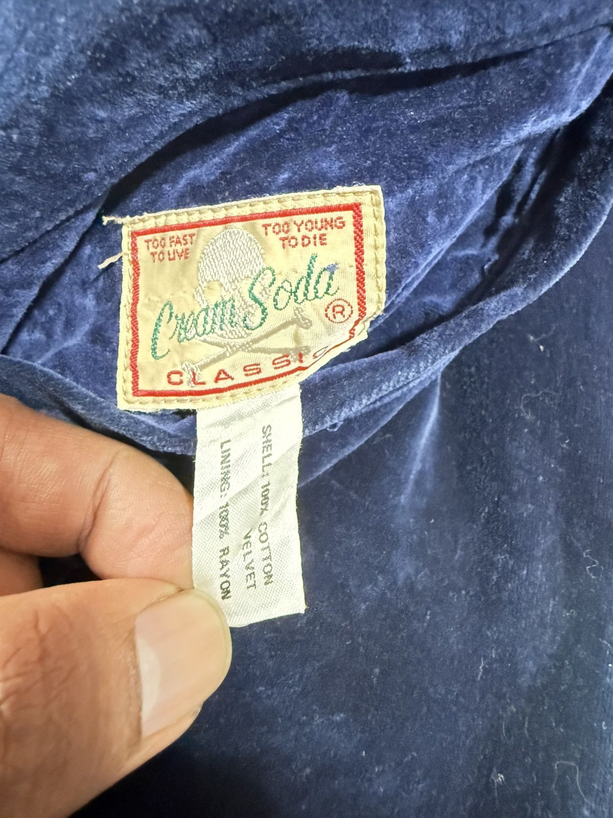 Vintage Cream soda souvenier reversible velvet jacket Size US L / EU 52-54 / 3 - 7 Thumbnail