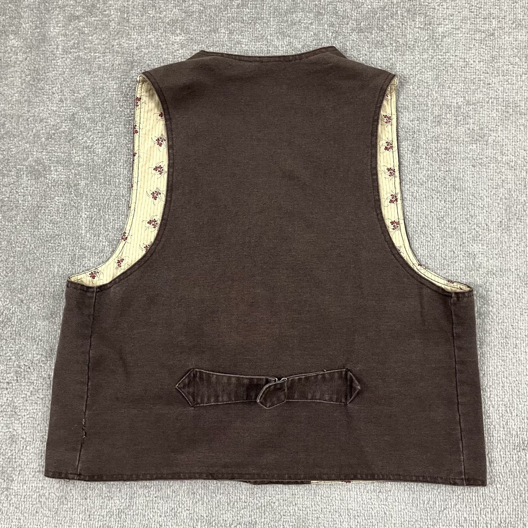 Vintage VINTAGE Wah Maker Vest Adult Large Brown Canvas Western Cowboy Buckle Back USA Mens Size US L / EU 52-54 / 3 - 2 Thumbnail