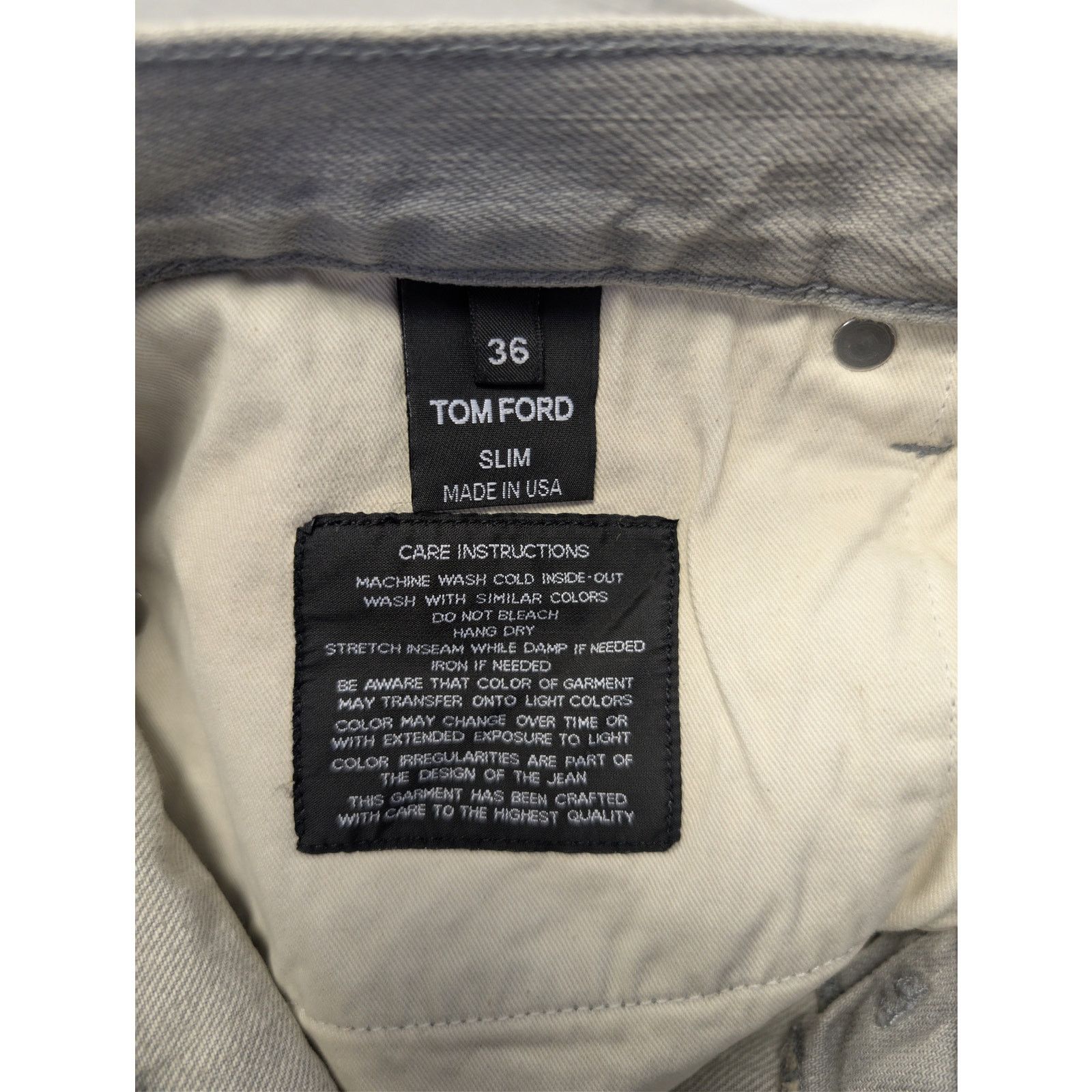 Tom Ford o1rshd1 Slim Fit Denim Jeans in Pale Grey Size US 36 / EU 52 - 17 Thumbnail