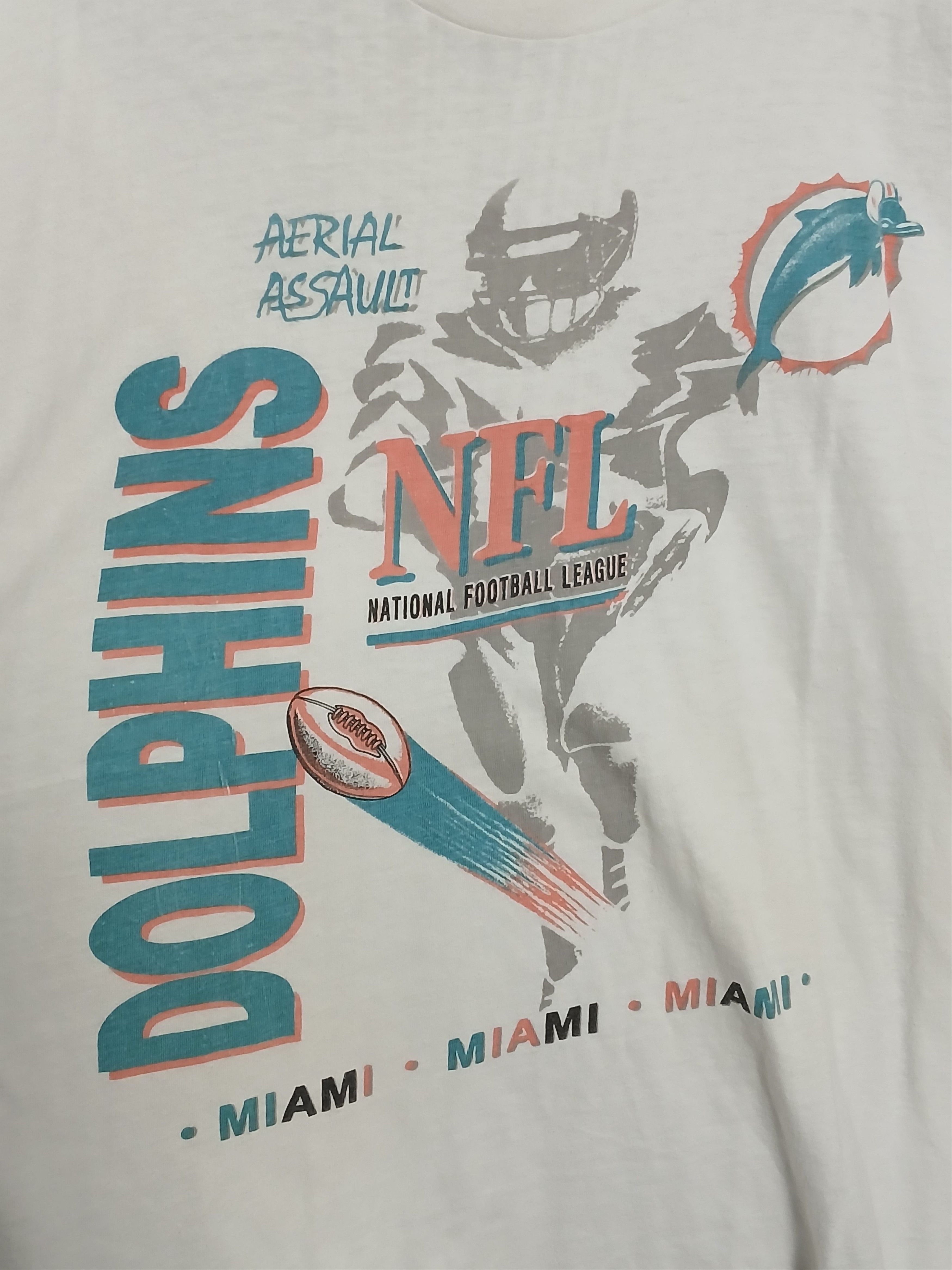 NFL Vintage NFL Miami Dolphins Single Stitch T-Shirt Size US XL / EU 56 / 4 - 3 Thumbnail