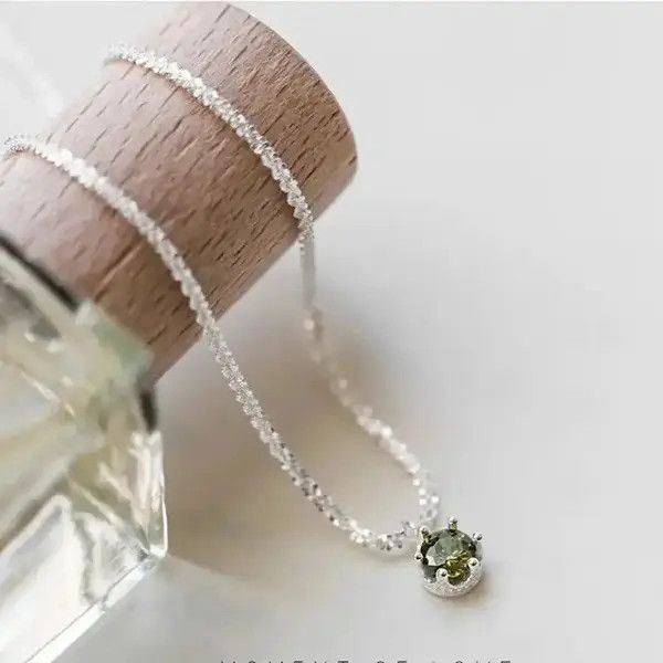 Jewelry × Sterling Silver 925 Sterling Silver Sparkling Clavicle Chain Choker Necklace Size ONE SIZE - 3 Thumbnail