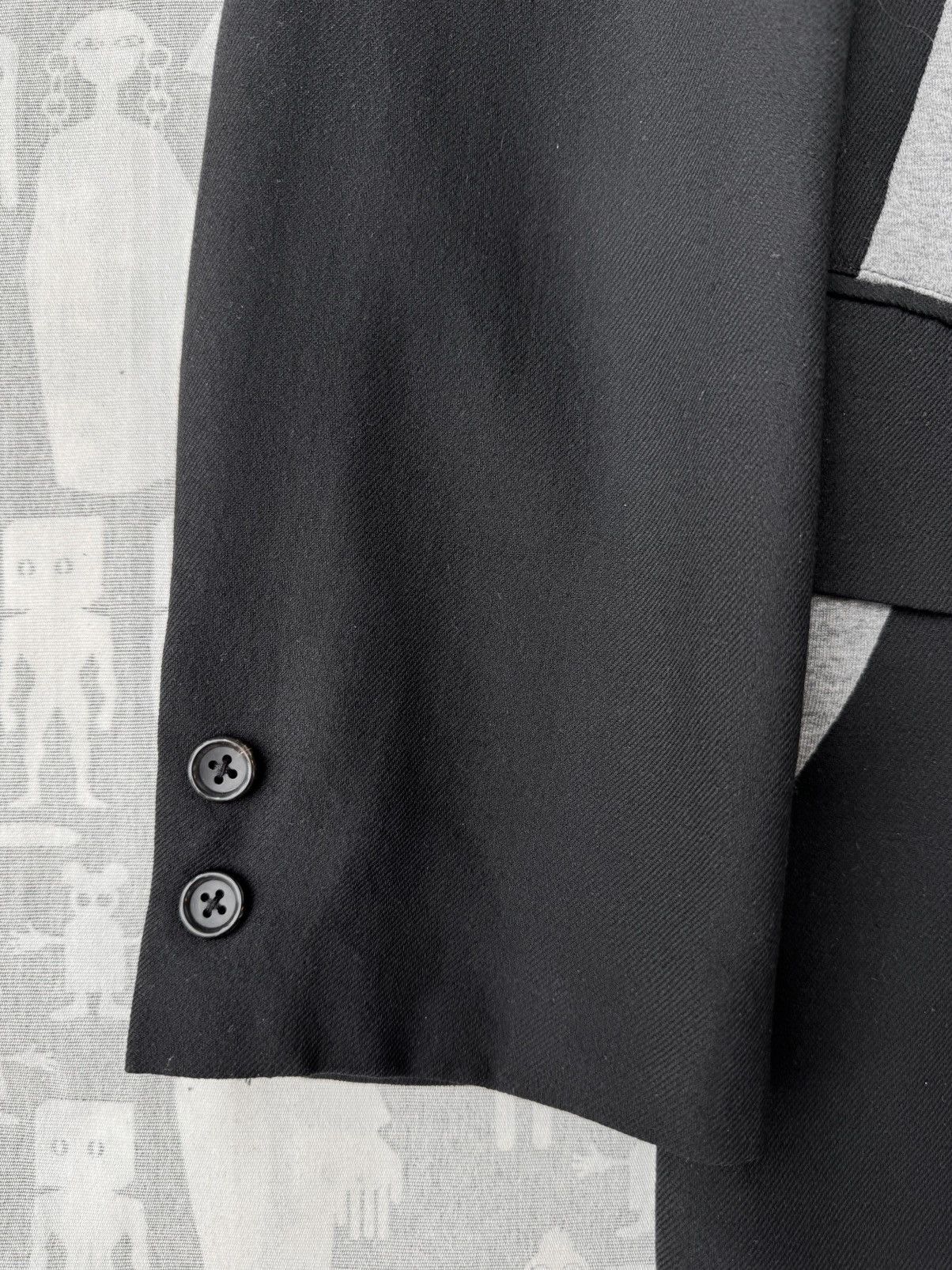 Yohji Yamamoto Yohji Yamamoto Pour Homme SS07 Jersey Appliqué Stripe Blazer Size 50L - 4 Thumbnail