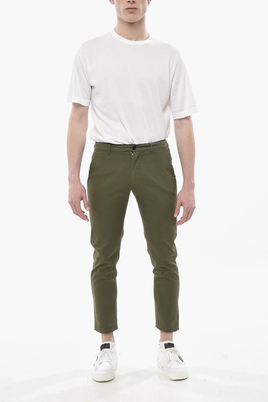 DEPARTMENT5 og1mm0326 Cotton Gabardine Chino Pant in Green Size US 31 - 4 Thumbnail