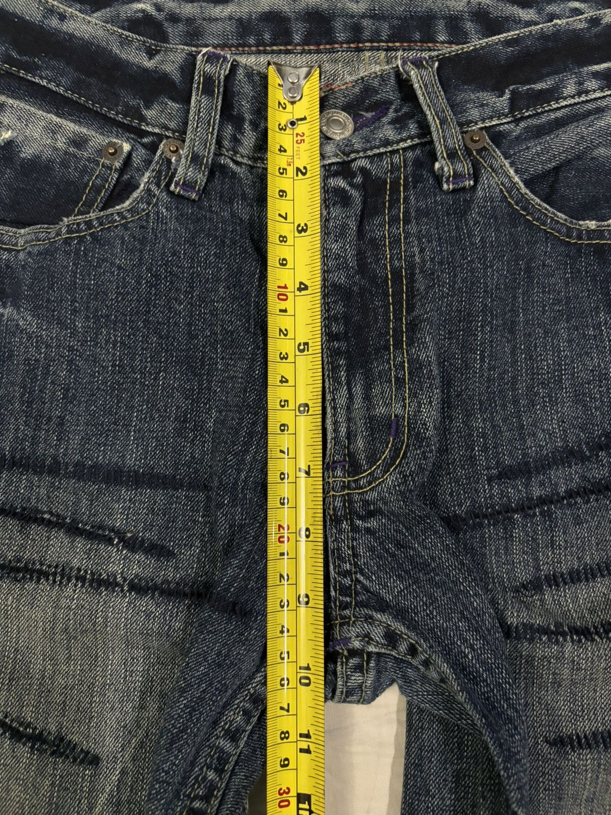 Number (N)ine Vintage Takeo Kikuchi Stitched Clawmark Loose Straight Jeans Size US 31 - 16 Thumbnail