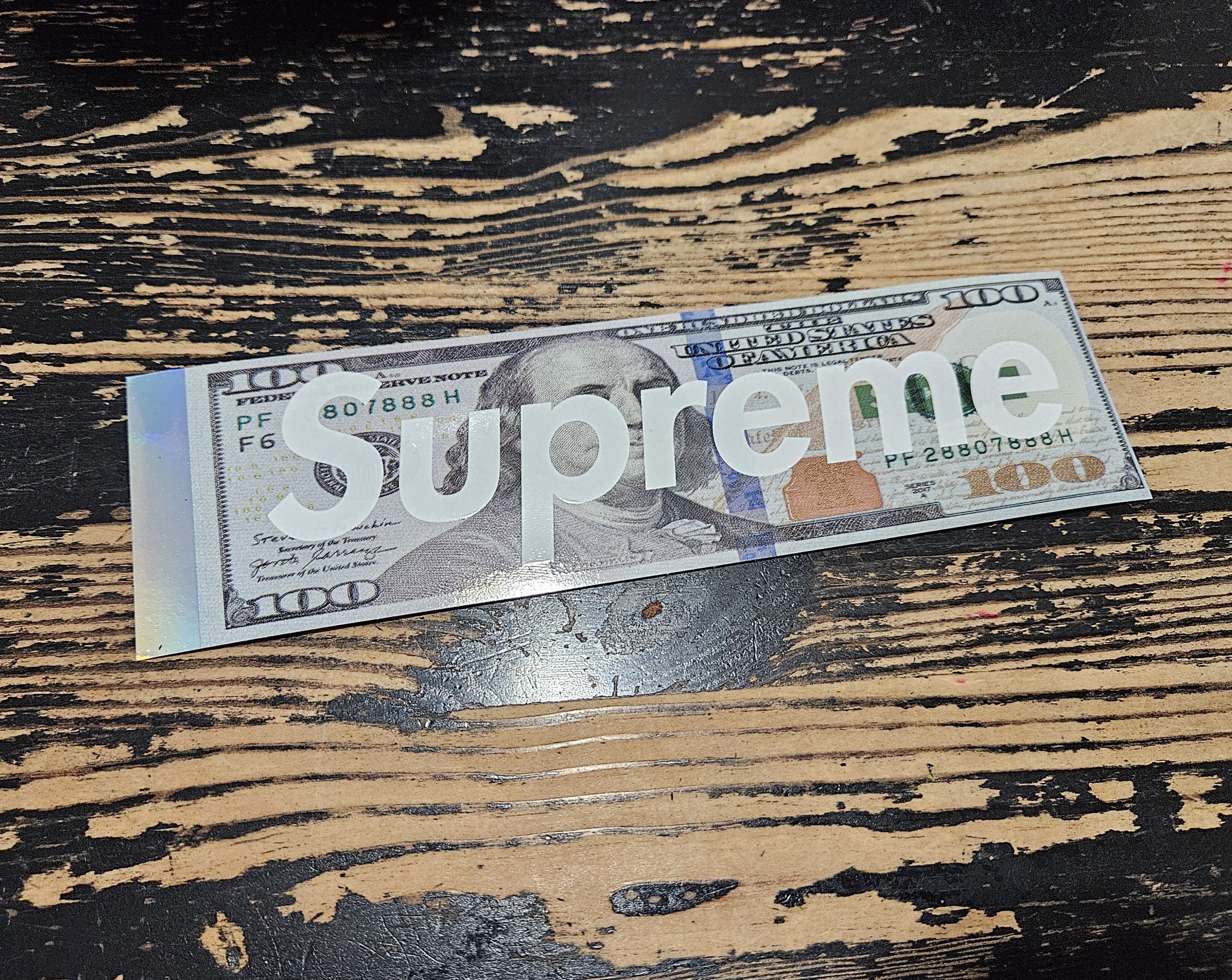Supreme Supreme Money Box Logo Benjamin Franklin Sticker