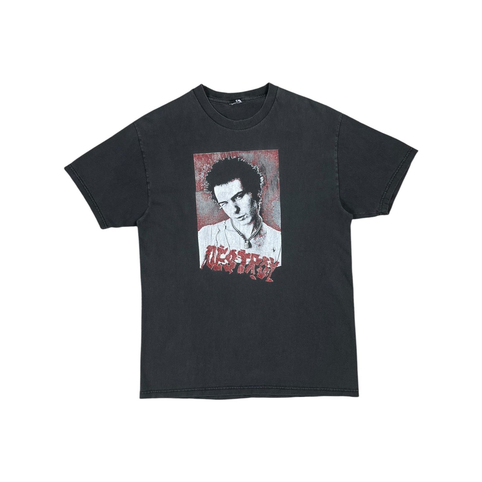 Band Tees × Vintage Vintage 90s Sid Vicious Sex Pistols DESTROY faded band tee Size US M / EU 48-50 / 2 - 1 Thumbnail