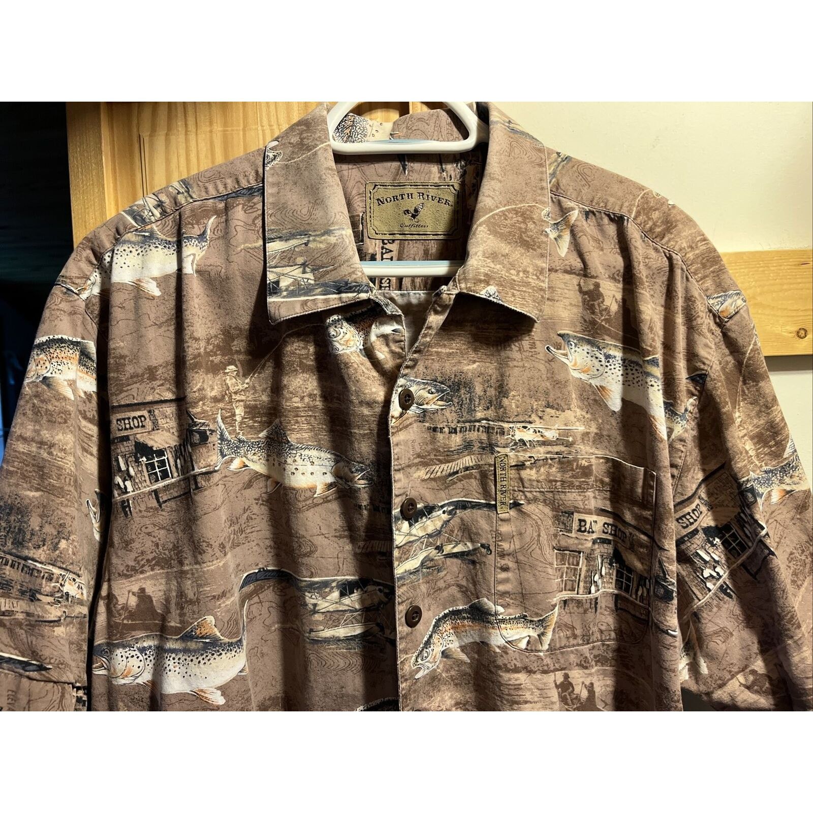 North River Outfitters North River Outfitters Shirt Men XL Brown Bait Shop Fish EUC Size US XL / EU 56 / 4 - 4 Thumbnail